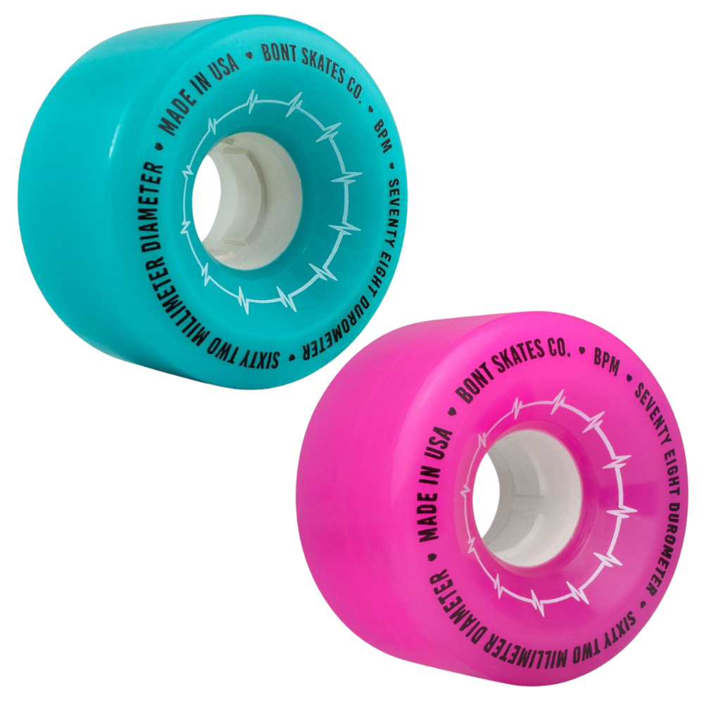 Bont BPM Outdoor Wheels 62mm 78a 4pk - High Performance Skate Wheels for Outdoor Skating, Longboard & Cruiser Boards - Perfect for Street, Park & Rough Terrain