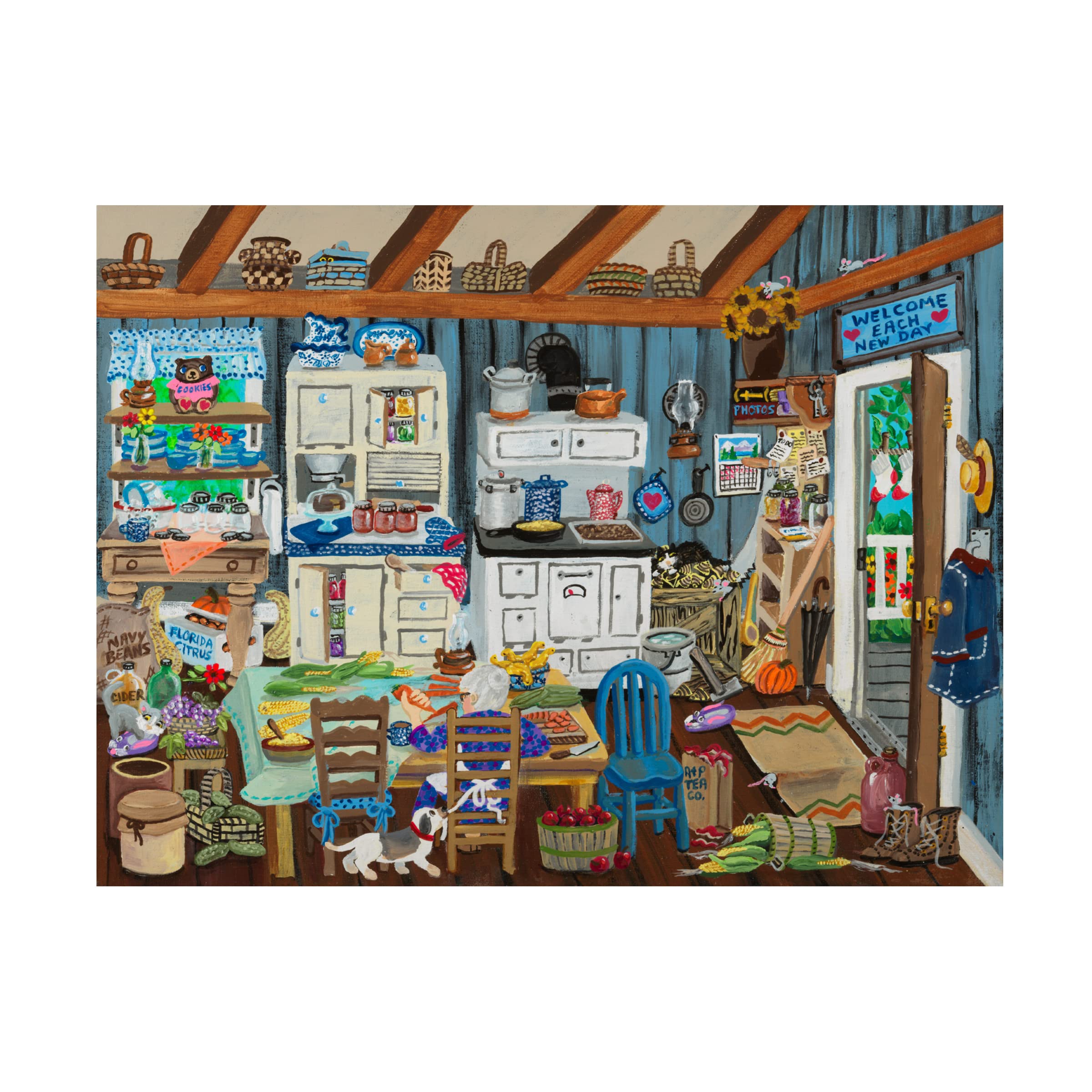 Trademark Fine Art 'Grannys Kitchen Canning Daze' Canvas Wall Art by Carol Salas - Vintage Kitchen Decor for Farmhouse, Country Style & Rustic Home Decor