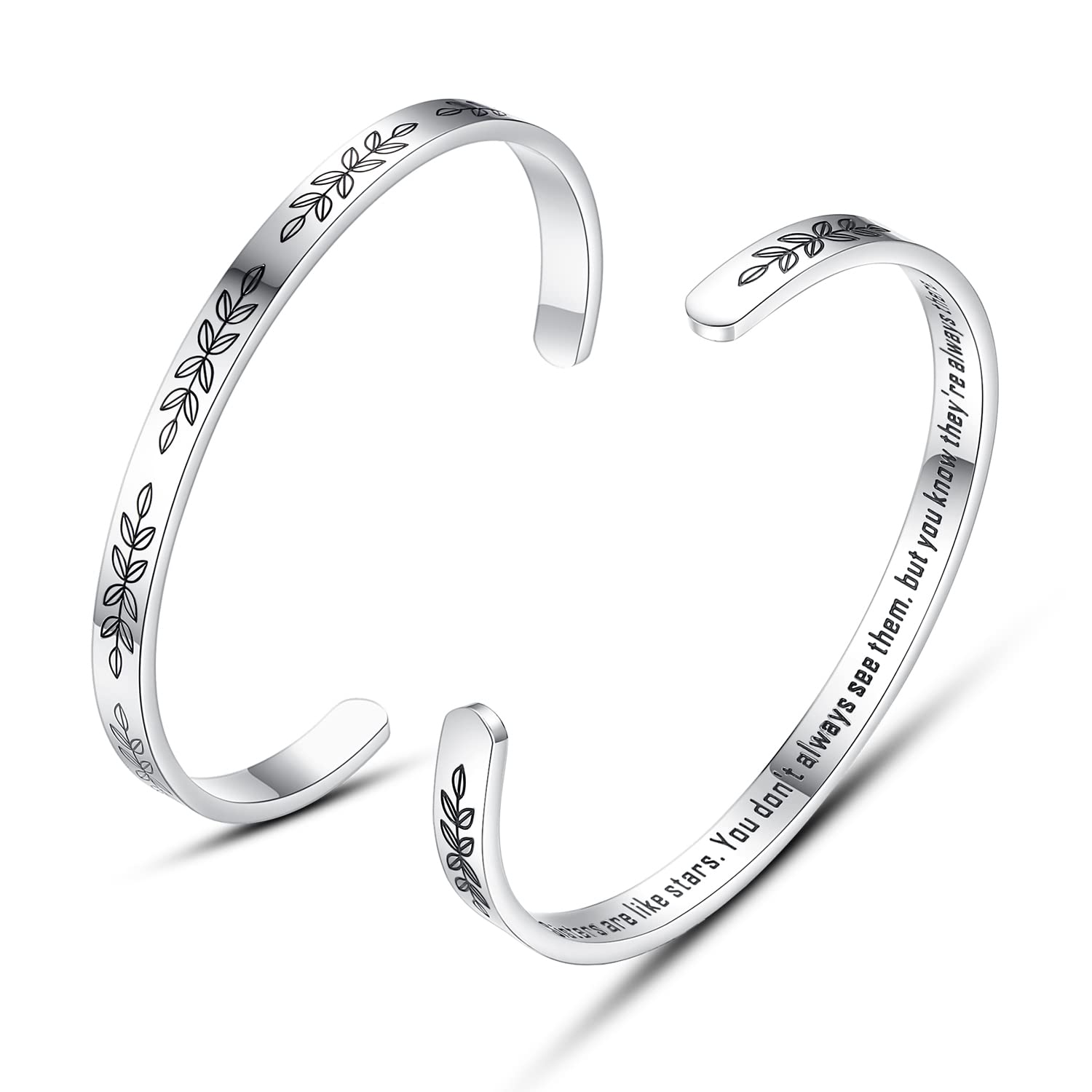 Personalized Cuff Bracelets for Women & Teen Girls - Best Friend, Sister, Mom, Daughter, Granddaughter, Cousin - Birthday, Mother's Day, Christmas, Easter Gifts - Elegant Jewelry for Everyday Wear & Special Occasions