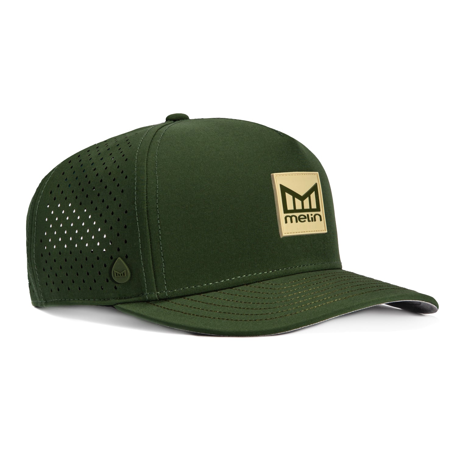 Melin Odyssey Stacked Hydro Snapback Hat - Olive Green Adjustable Baseball Cap for Men & Women | Perfect for Outdoor Activities, Sports, and Casual Wear