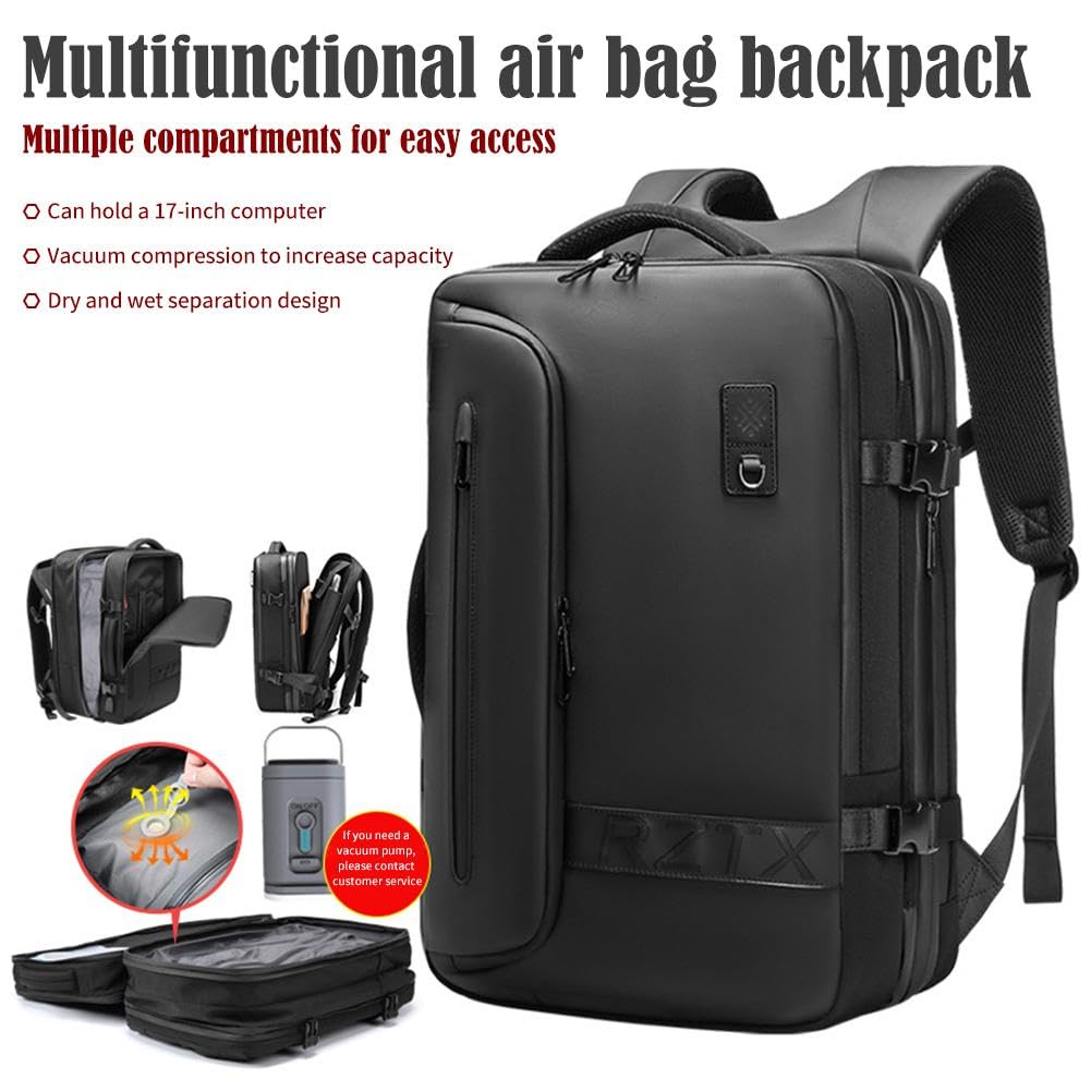 40L Expandable Vacuum Compression Backpack - Waterproof Travel Backpack with Shoulder Straps for Hiking, Camping & Outdoor Adventures | Vacuum Seal Technology Saves Space