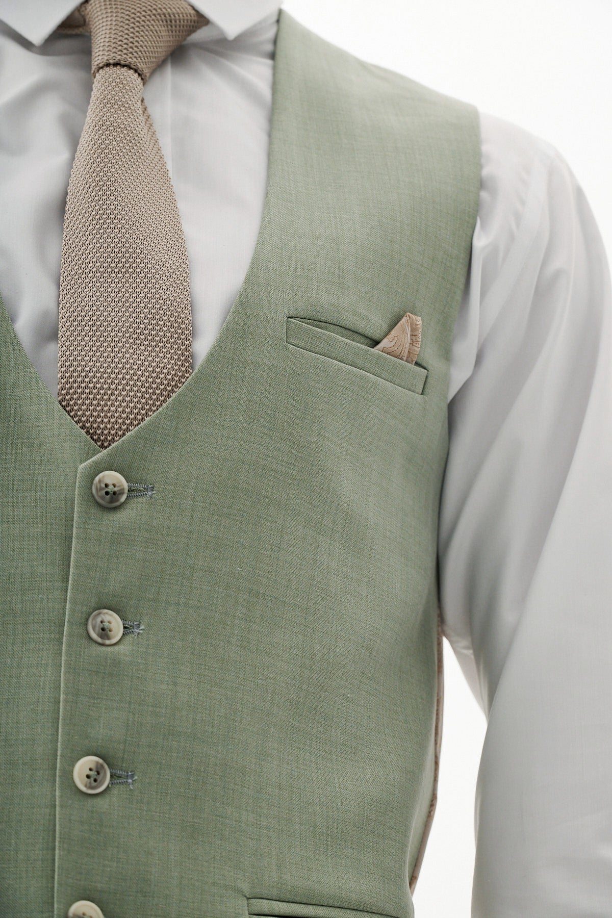 FINLEY Moss Green Single Breasted Waistcoat Vest for Men - Formal & Casual Wear - Perfect for Weddings, Office & Special Occasions