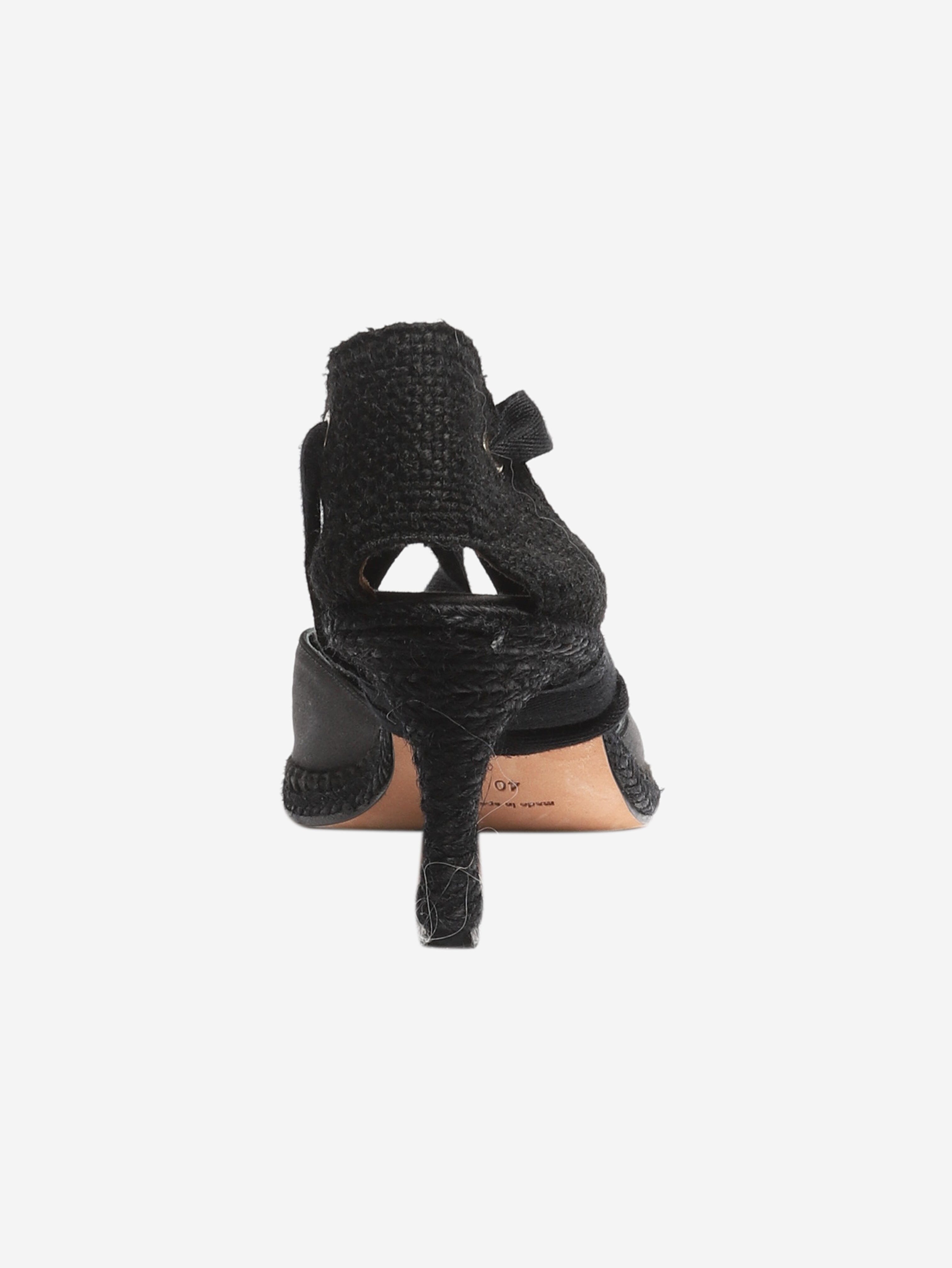 Elegant Black Lace-Up Pumps Women's Size EU 40 (US 10) - Perfect for Weddings, Office Wear & Evening Events