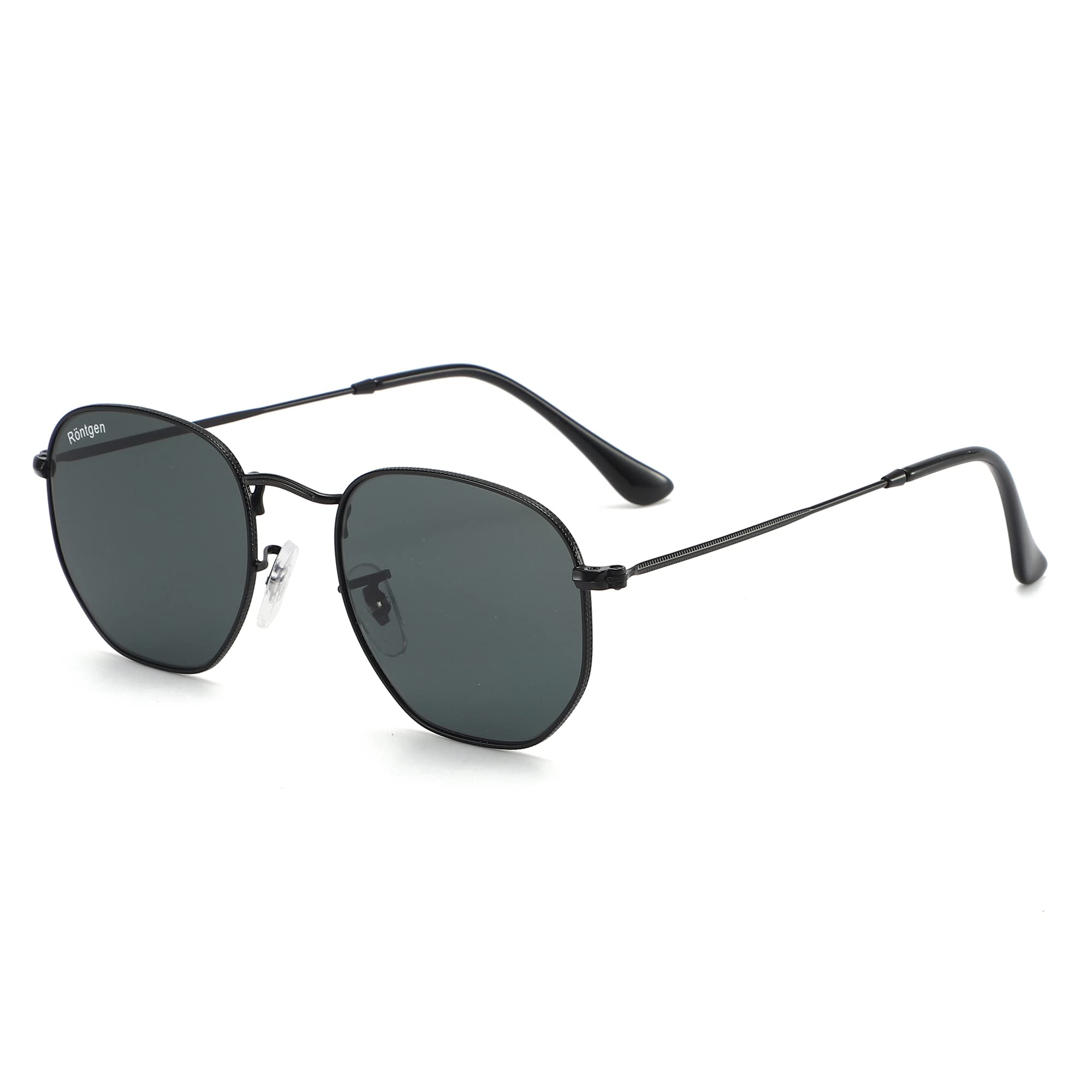 CONRAD RÖNTGEN Polygon Sunglasses for Men & Women - Hexagon Small Square Frame with UV Protection Lenses - Perfect for Outdoor Activities, Driving & Fashion Accessories