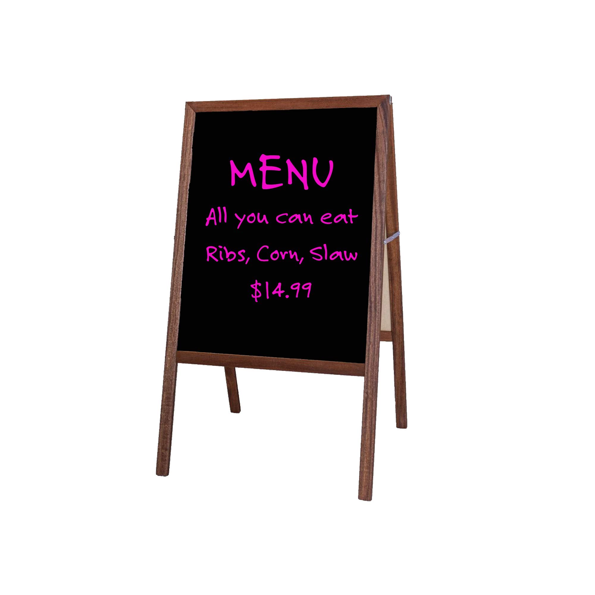Flipside Products Marquee Easel - Stained Hardwood White & Black Dry Erase Board for Menus, Announcements, Sales - Perfect for Restaurants, Coffee Shops, Events & Retail Stores