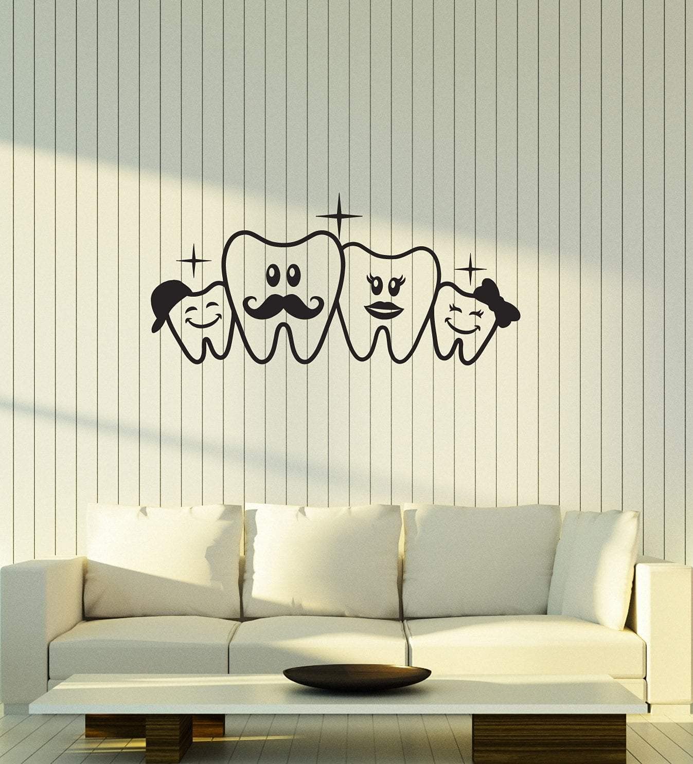 Dental Office Wall Decal - Vinyl Teeth Sticker for Dentist Decor, Unique Gift for Dental Professionals (g052) Black - Perfect for Clinic, Office & Home Decor