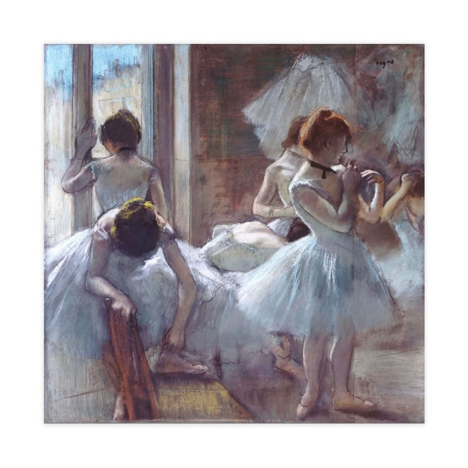 Edgar Degas Ballet Class Poster Print - 12x12 Inch (30x30cm) Canvas Wall Art for Living Room, Bedroom & Office Decor | Vintage Dance Painting | Unframed Aesthetic Room Decor | Perfect for Ballet Lovers & Art Collectors