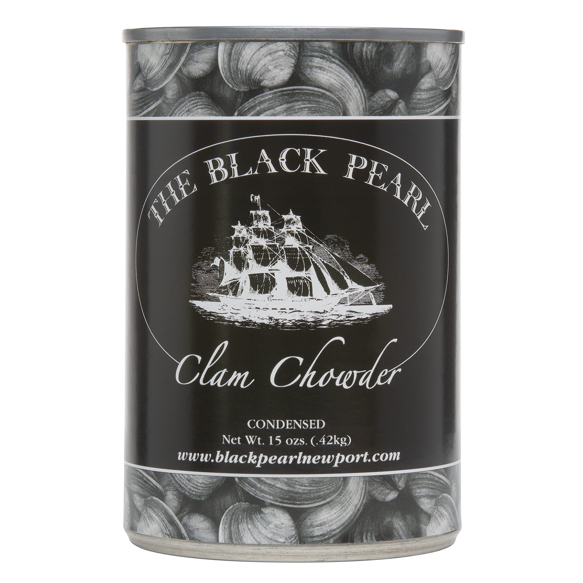 Premium Black Pearl New England Clam Chowder Condensed Soup - 15oz (3-Pack) | Authentic Seafood Flavor for Quick Meals, Camping & Emergency Food Supply