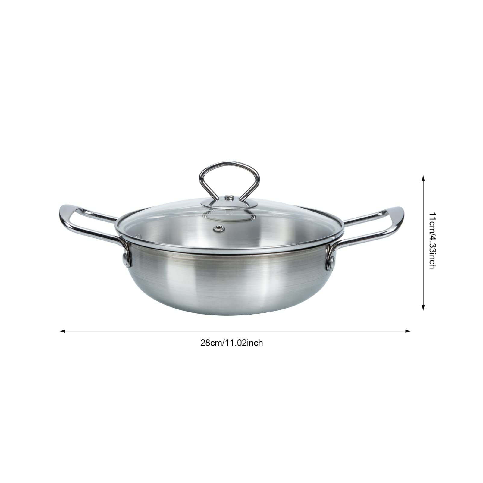 ERINGOGO Mini Ramen Soup Pot with Stainless Steel Lid - Double Handle Cooking Pan for Home & Restaurant Use | Perfect for Ramen, Pho, Hot Pot & Everyday Cooking