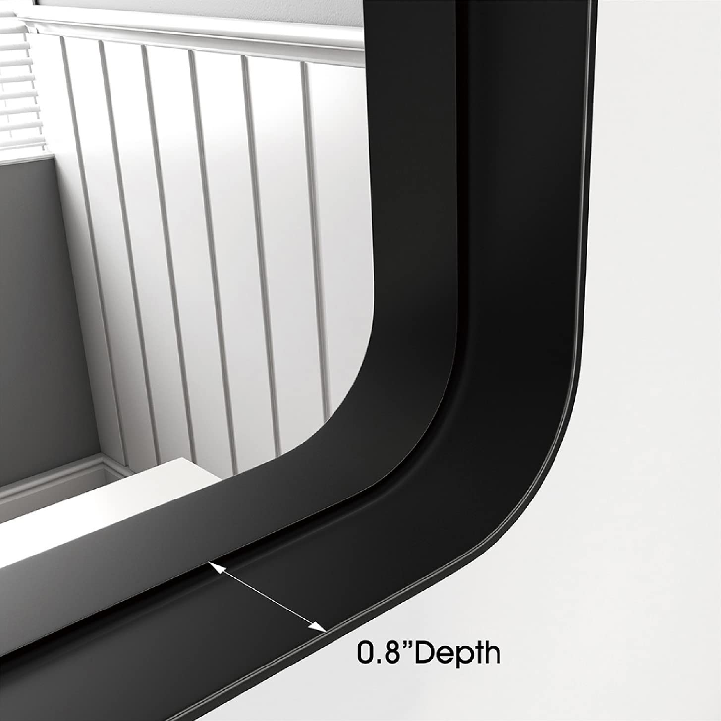 OKPAL 72x36 Inch Black Metal Framed Bathroom Mirror - Large Rectangle Full Length Wall Mirror with Rounded Corners (Horizontal/Vertical Mounting) - Perfect for Vanity, Dressing Room & Modern Home Decor