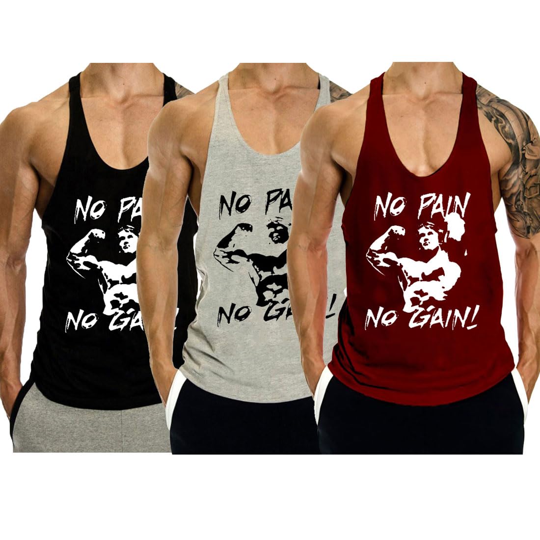 Men's 3 Pack Workout Tank Tops - Breathable Y-Back Gym Shirts for Bodybuilding & Fitness - Sleeveless Muscle Tees for Men - Perfect for Workouts, Running & Summer Outdoor Activities