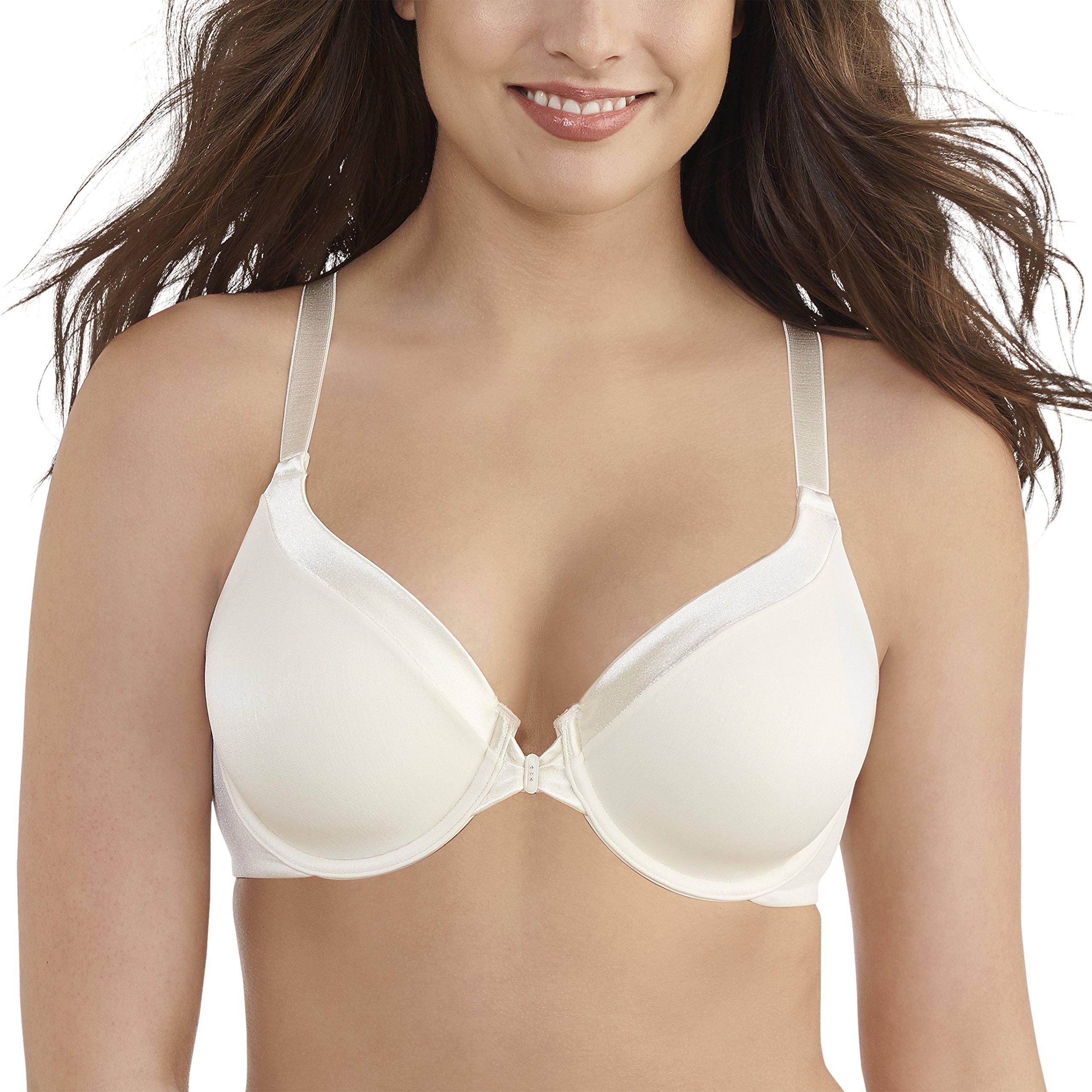 Vanity Fair Women's Comfort Front Closure Bra with No-Poke Underwire - Wireless Support 34B-44DDD for Everyday Wear, Work & Sleep