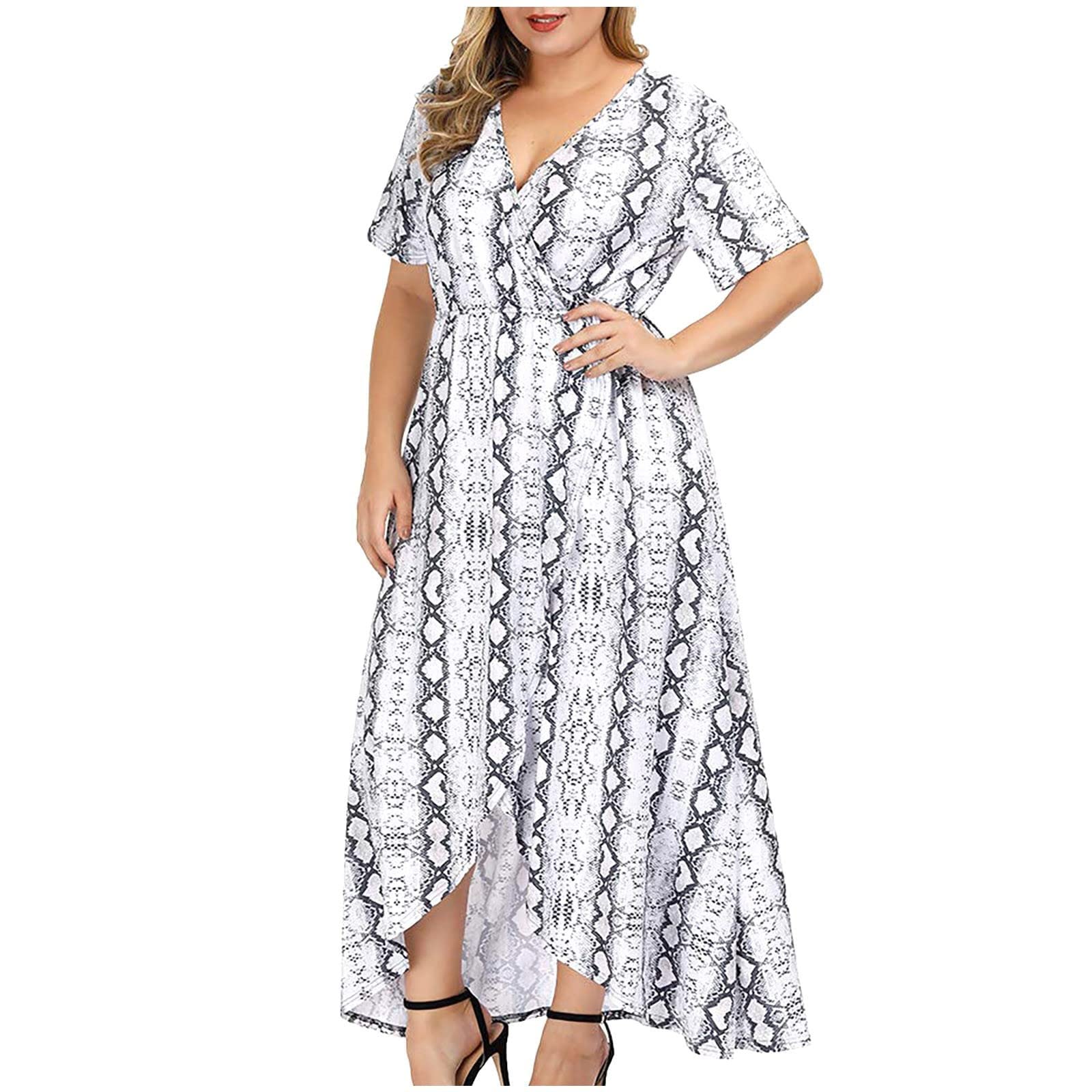 **2023 Women's Plus Size Floral Lace Cold Shoulder Summer Dress - Elegant Swing Evening Party Gown for Muslim & Casual Wear**    *(Perfect for Beach Vacations, Weddings, Date Nights & Special Occasions)*