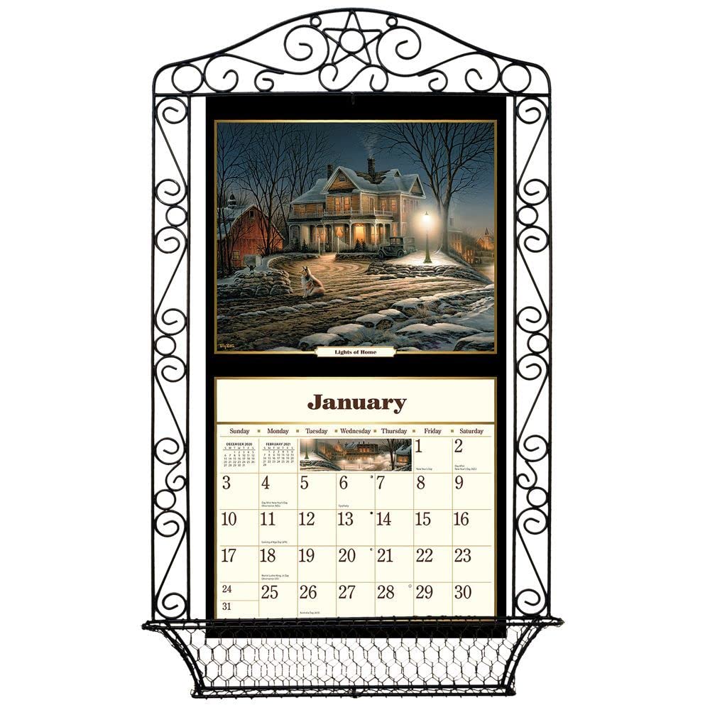 Wrought Iron Calendar Frame - Rustic Wall Organizer for Home & Office - Perfect for Schedules, Notes & Decor by Lang Companies