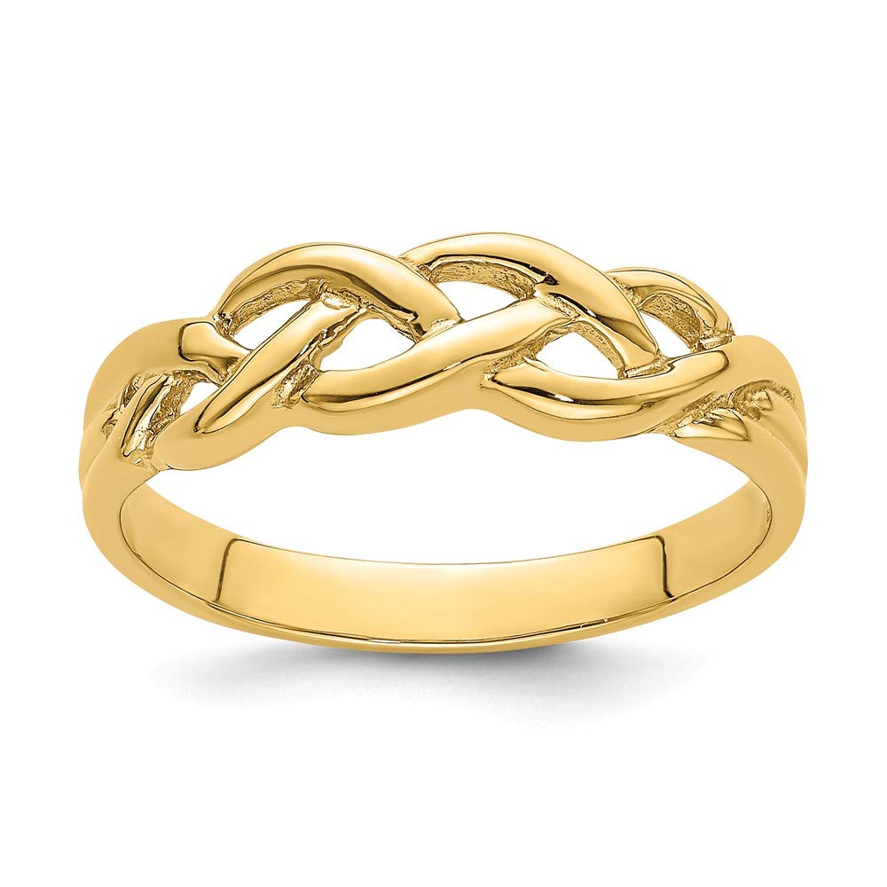 Jewels By Lux 14K Yellow Gold Braided Knot Ring - High Polish Finish, Elegant Wedding Band, Anniversary Gift for Women - Perfect for Special Occasions & Everyday Wear