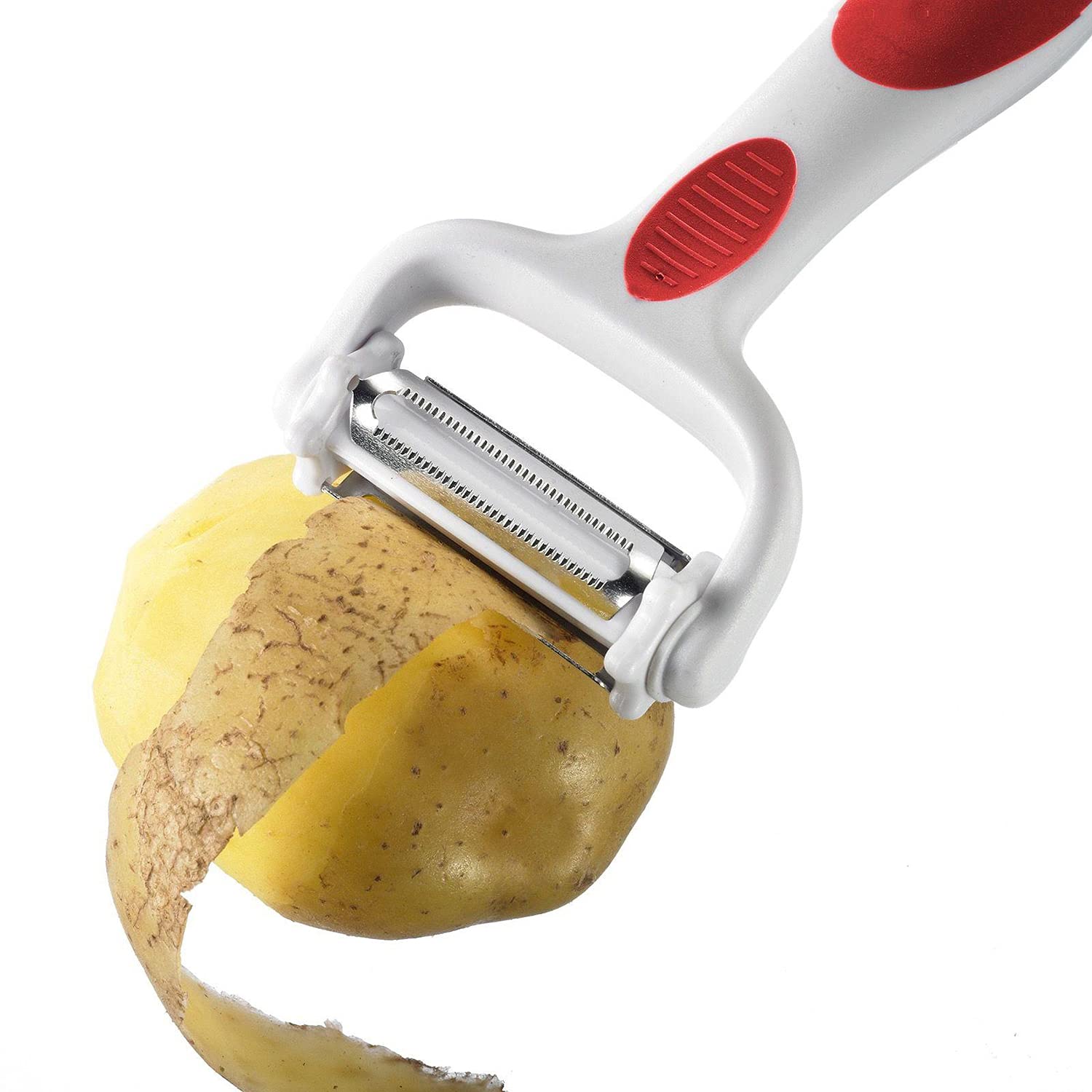 Westmark 3-in-1 Julienne Peeler, Vegetable Peeler & Tomato Slicer - Stainless Steel Multi-Purpose Kitchen Tool for Salad Prep, Garnishing & Healthy Cooking