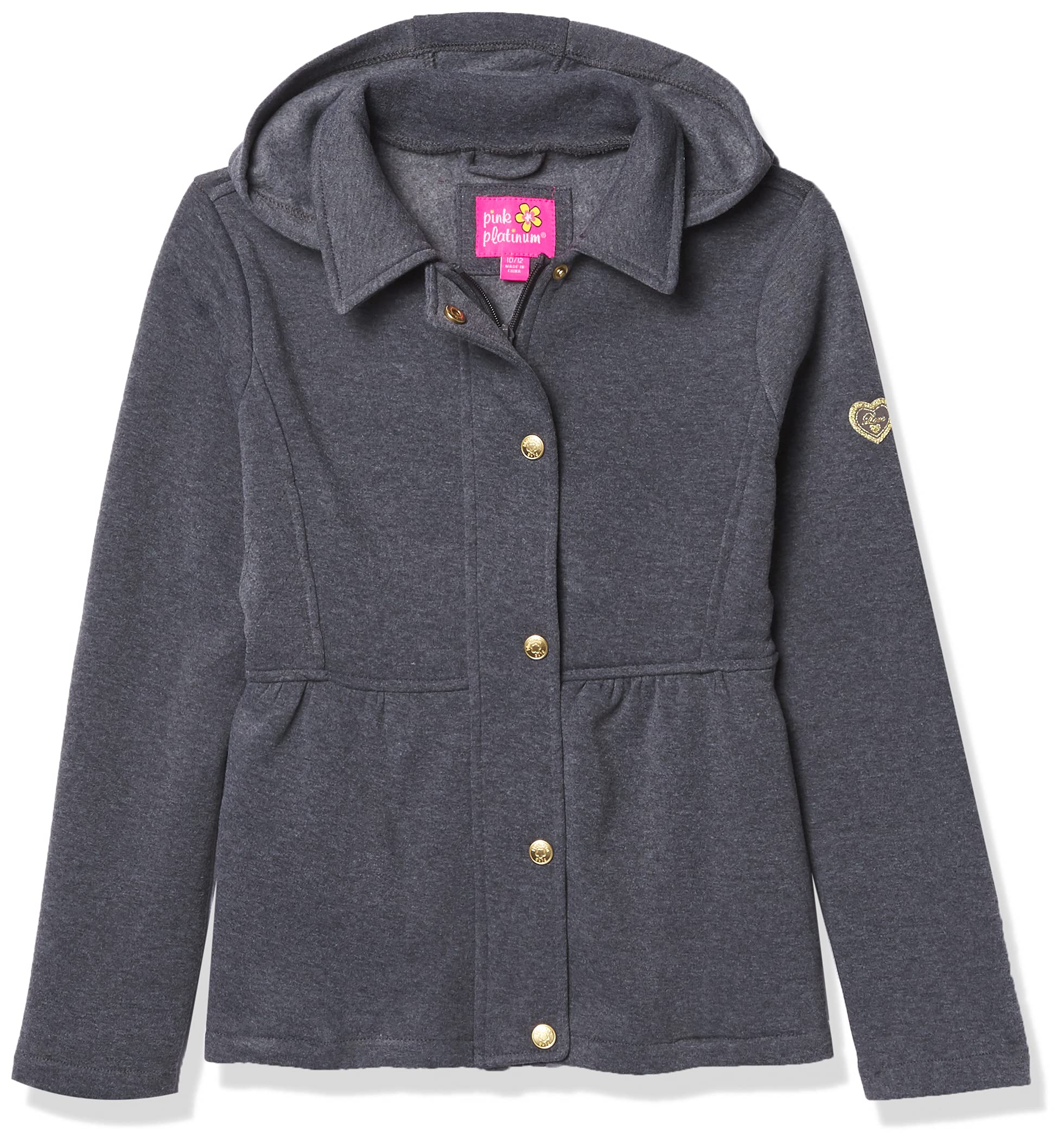 Pink Platinum Girls' Lightweight Fleece Hooded Jacket - Warm & Cozy Winter Outerwear for Kids - Perfect for School, Playdates & Outdoor Activities