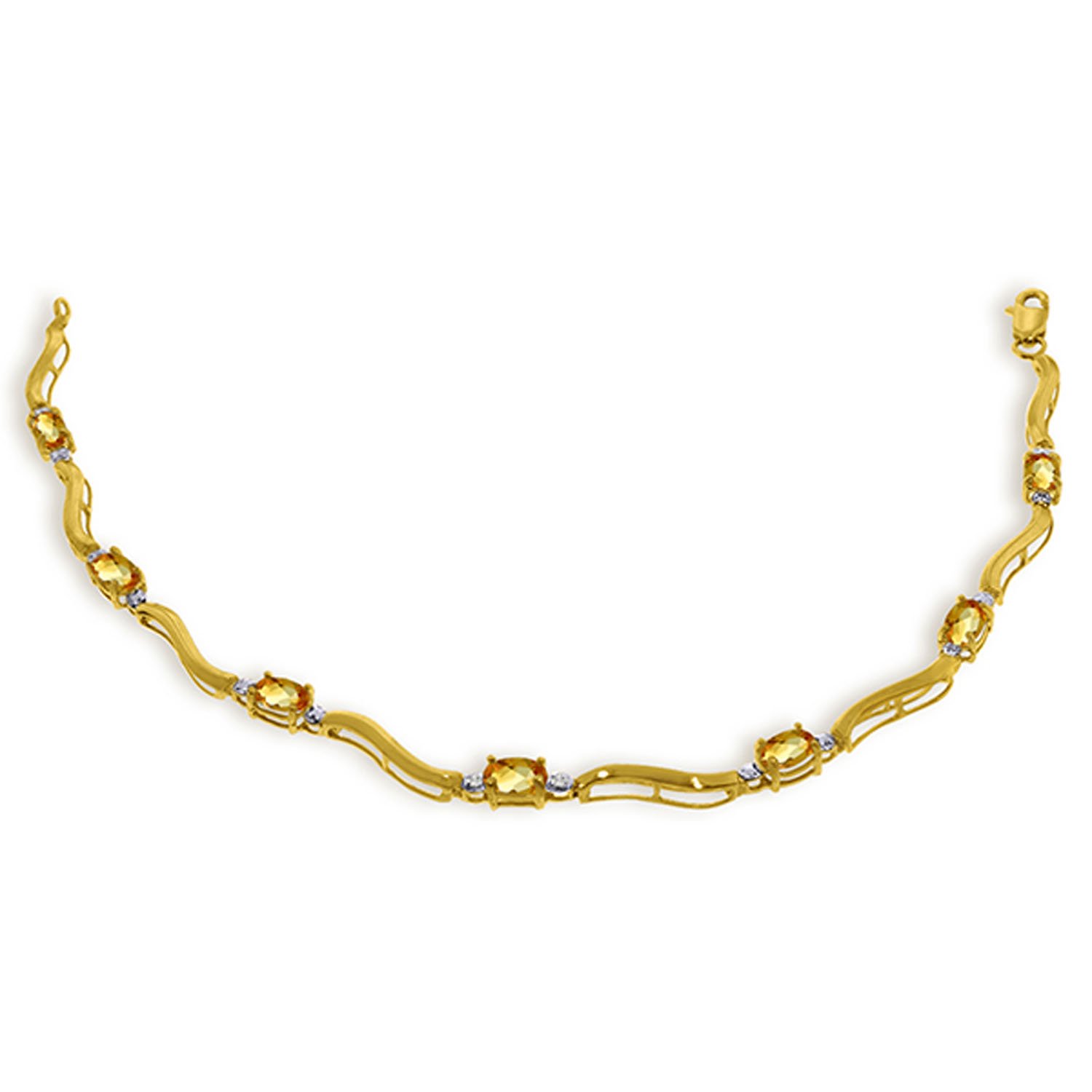 14K Solid Gold Tennis Bracelet with 2.01 Carat Diamond & Citrine - Galaxy Gold GG Collection | Elegant Jewelry for Women, Perfect for Weddings, Parties & Special Occasions