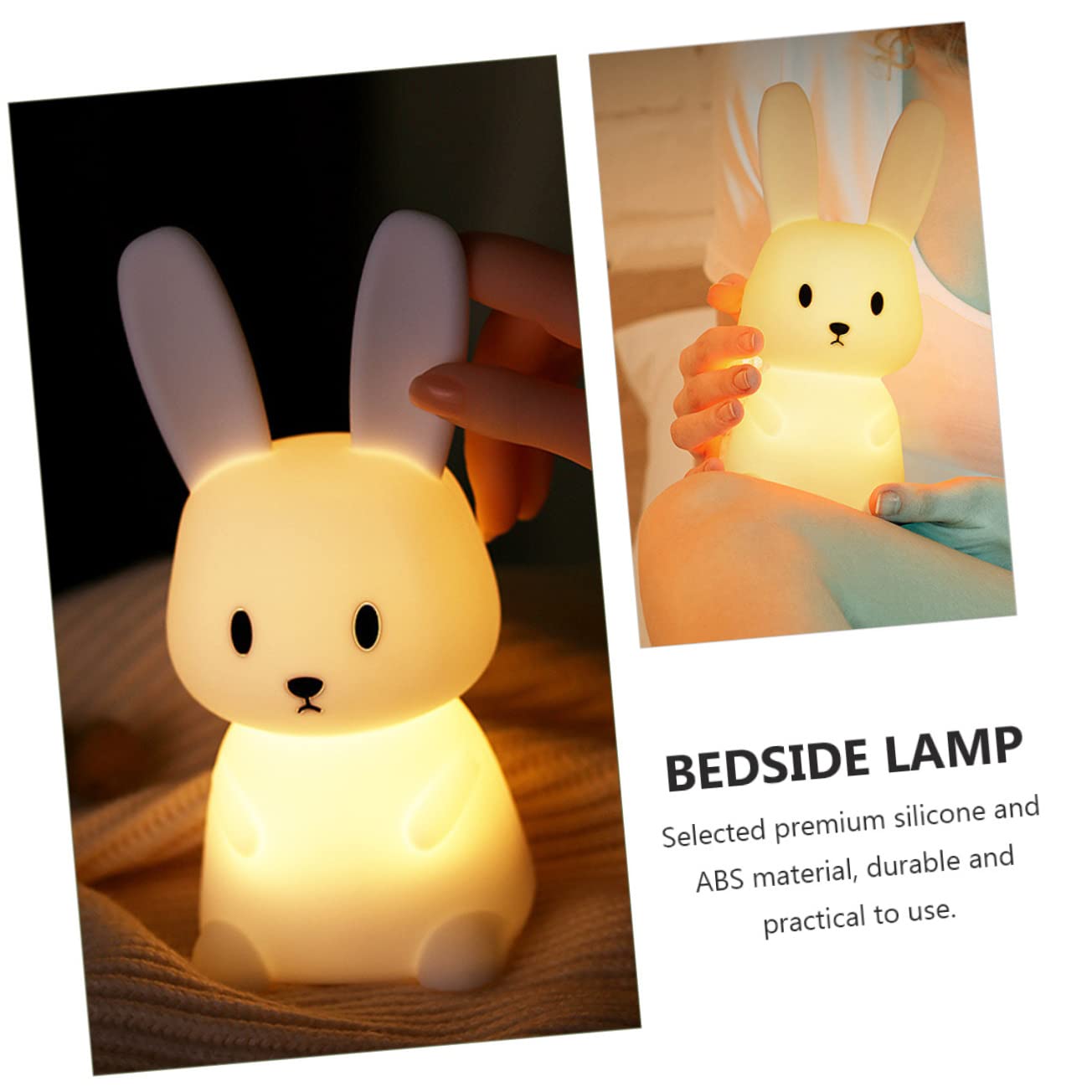 5 Pack Rabbit LED Bunny Night Light - Cute Animal Night Lamp with White Glow, Battery Operated for Kids Room, Nursery, Bedroom Decor & Gift Ideas