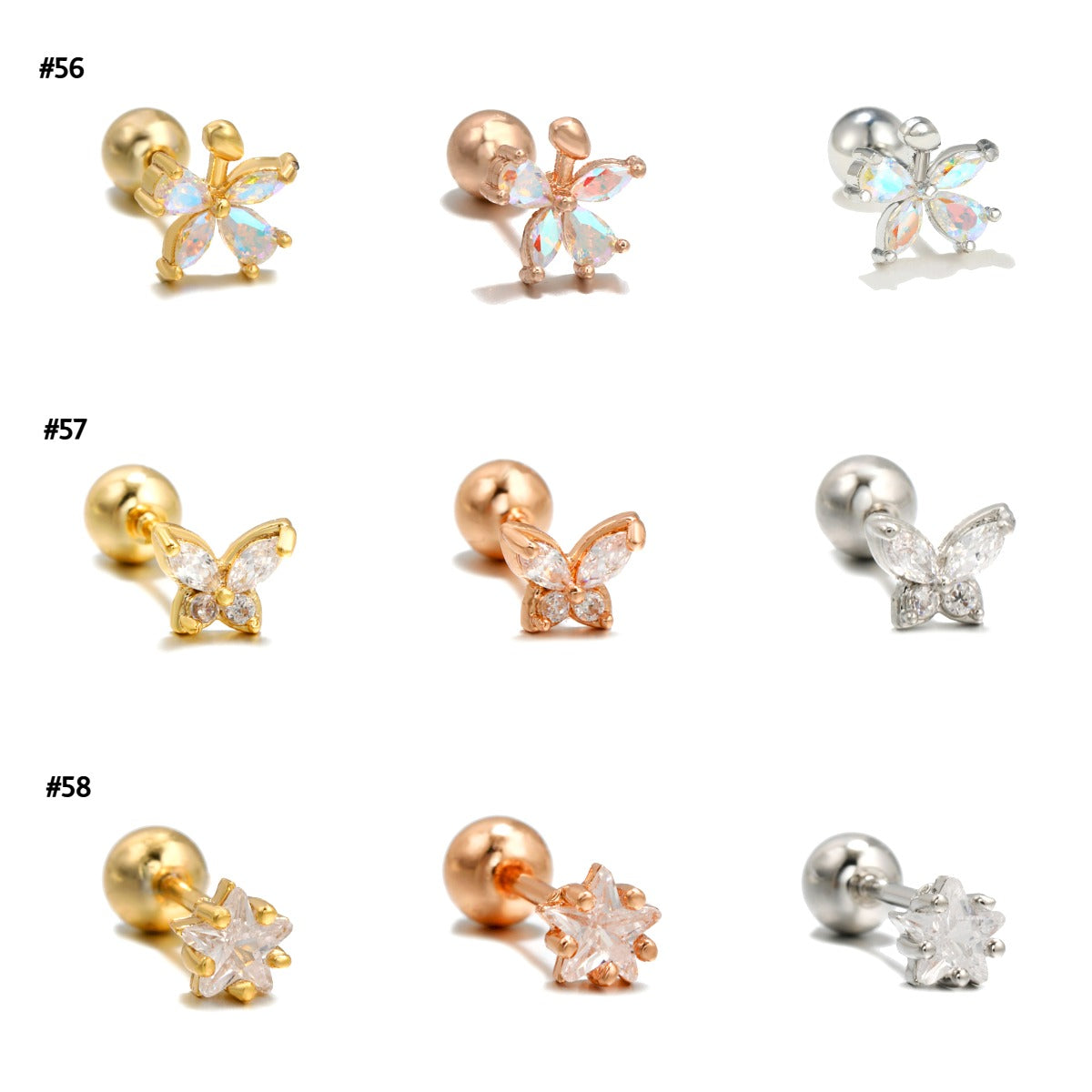 20G Cartilage Tiny Helix Barbell Stud Earrings - Surgical Steel Body Jewelry for Piercing | EGD0054 | Perfect for Cartilage, Helix, and Tragus Piercings - Great Gift for Women and Teens