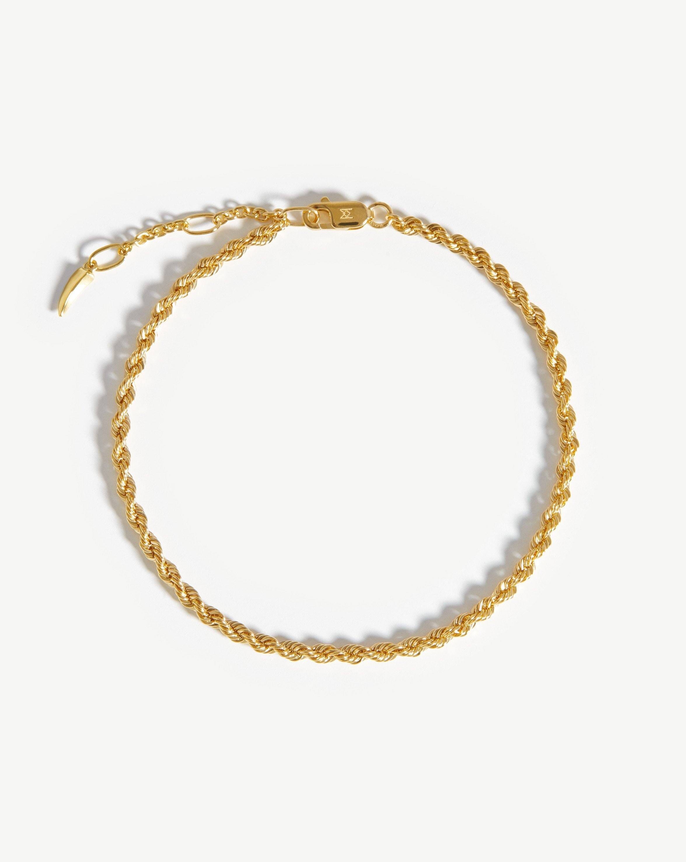 Elegant Classic Rope Chain Bracelet for Women - 14K Gold Plated Stainless Steel Jewelry Gift for Birthday, Anniversary | Perfect for Everyday Wear, Date Night & Special Occasions