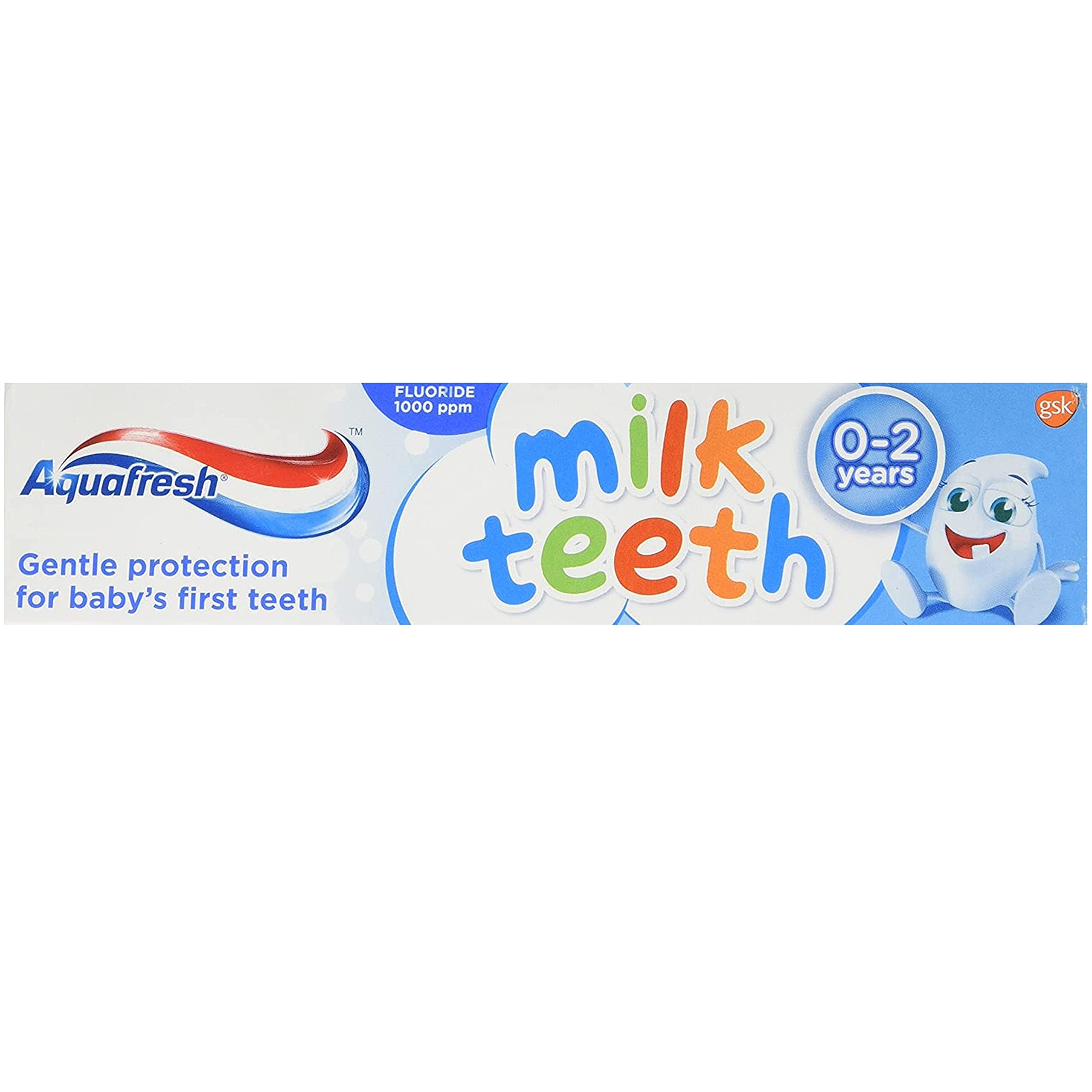 Aquafresh Milk Teeth Toothpaste for Babies 0-2 Years, 50ml (Pack of 6) | Gentle Fluoride-Free Toothpaste for Infant Oral Care, Safe for First Teeth | Perfect for Daily Brushing Routine & Early Dental Hygiene