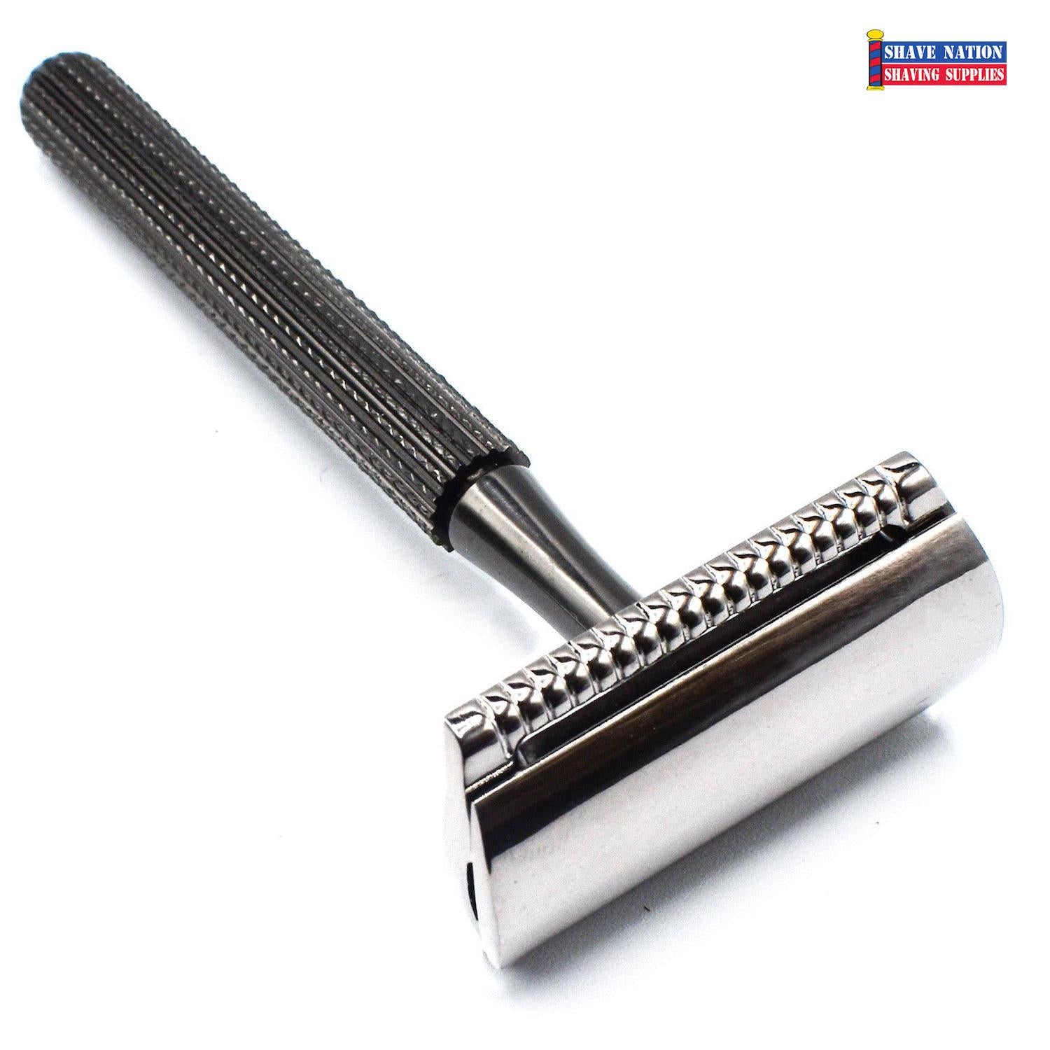 Parker 78R 3-Piece Closed Comb Safety Razor for Men - Stainless Steel Double Edge Razor with Classic Handle - Perfect for Wet Shaving & Travel Grooming Kit