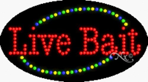 Live Bait Flashing & Animated LED Sign - High Impact, Energy Efficient Bar & Restaurant Decor for Attracting Customers