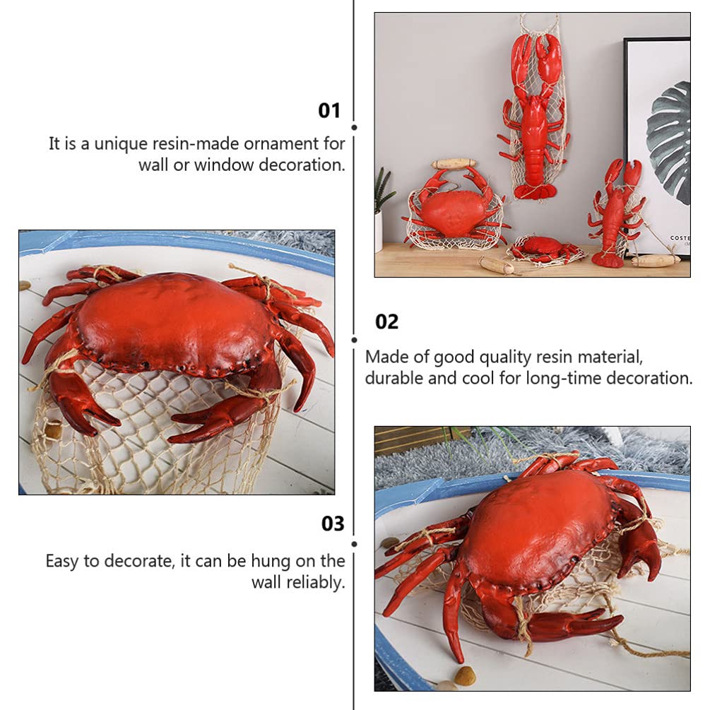 BESPORTBLE Lobster Wall Art - Nautical Resin Wall Sculpture, Ocean-Themed Wall Hanging Decor for Living Room & Bedroom - Perfect for Beach House, Coastal Decor, and Seafood Restaurant Interior Design