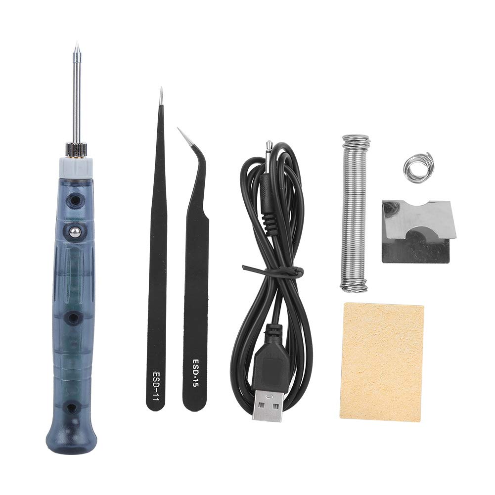 USB Electric Soldering Iron Kit with Temperature Control - 60W Portable Welding Tool for Electronics Repair, DIY Projects & Home Maintenance - Perfect for Circuit Boards, Jewelry Making & Small Appliance Fixes