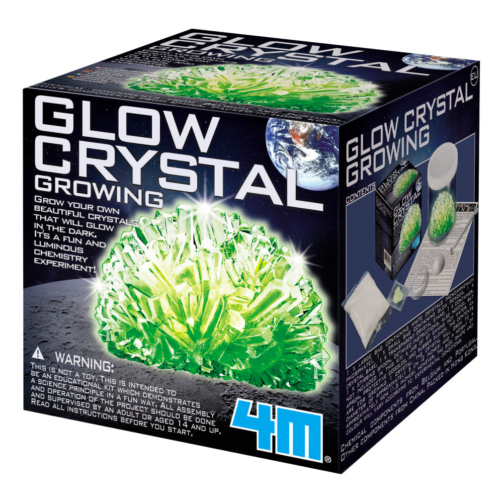 4M Glow Crystal Growing Kit - DIY Science Experiment for Kids, Grow Your Own Glow in the Dark Crystals - Fun STEM Educational Toy for Home & Classroom Science Projects