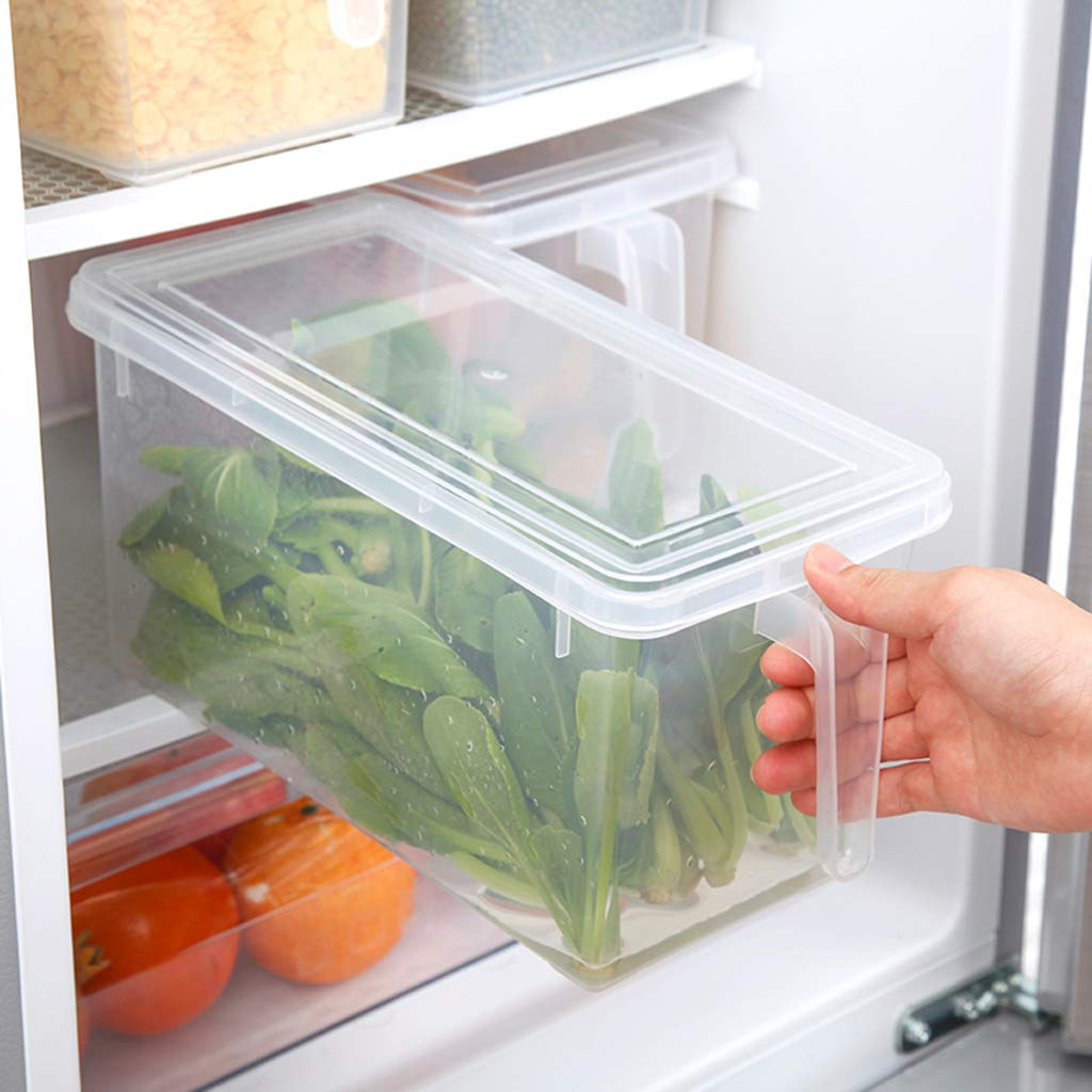 Clear Plastic Kitchen Organizer - Fridge & Pantry Storage Bins for Food, Drinks, Condiments, Vegetables & Fruits | Space-Saving Container for Refrigerator, Cabinet & Countertop Organization