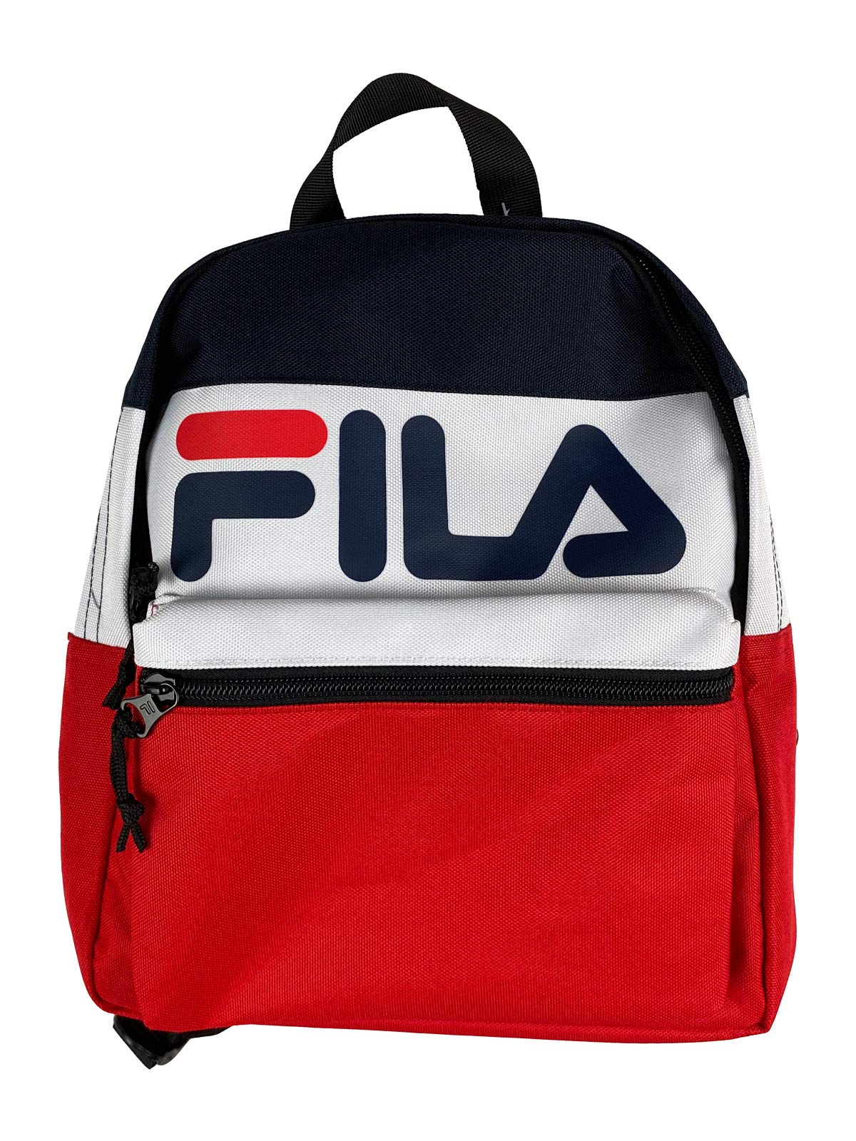 Fila Myna Small Backpack for Women & Men - Lightweight Travel Daypack, Peacoat/White/Red - Perfect for School, Gym, Hiking & Daily Use