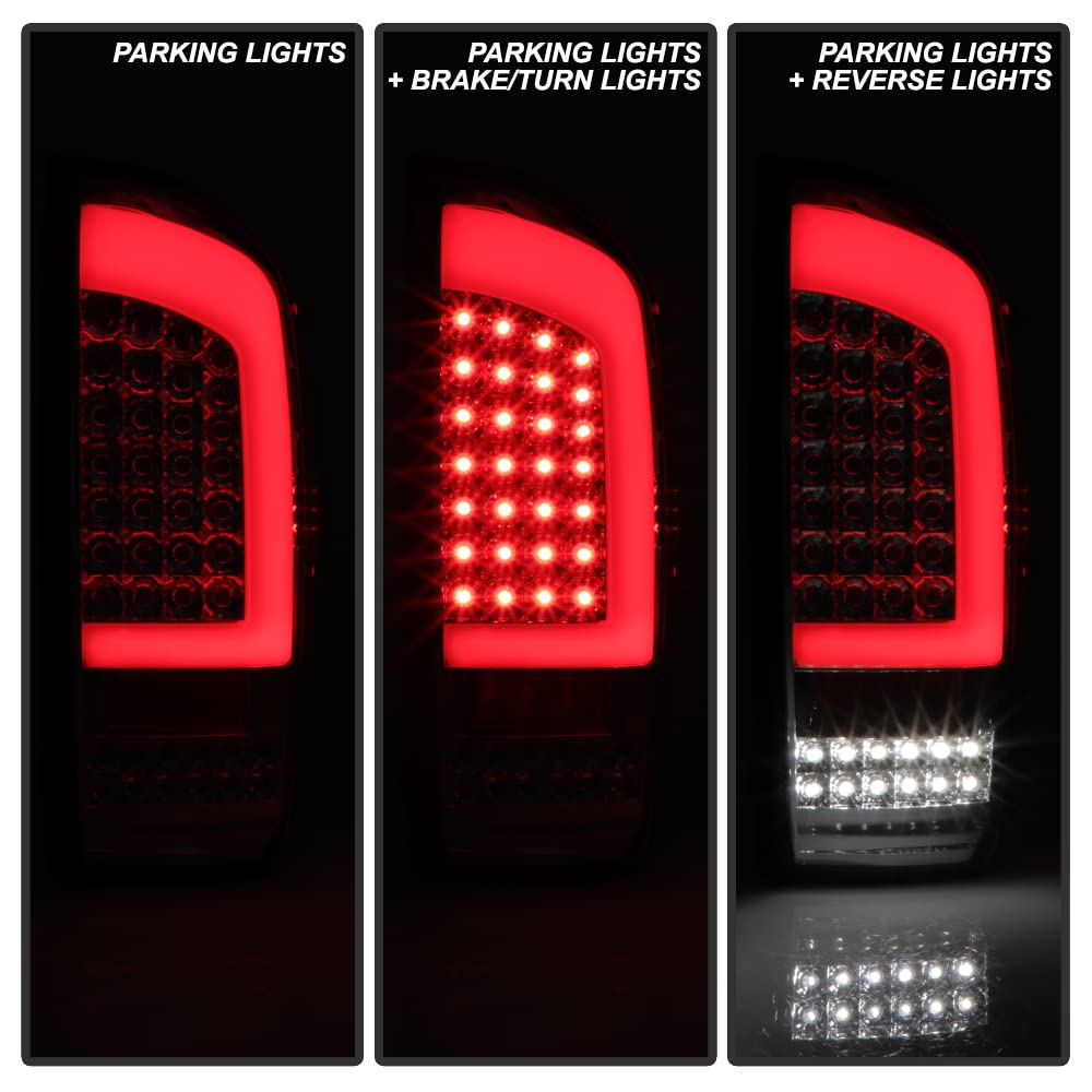ACANII Chrome Full LED Tail Lights with C Tube for 2016-2023 Toyota Tacoma Pickup Truck - Brake Lamps Pair Set (Left+Right) - Upgrade Your Truck's Style & Safety for Night Driving and Off-Road Adventures