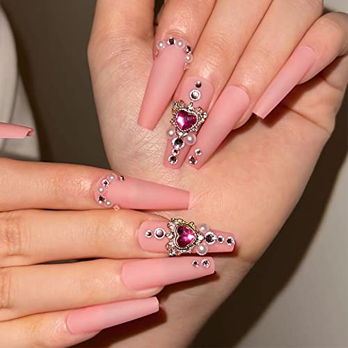 Heart Shaped Gem False Nails