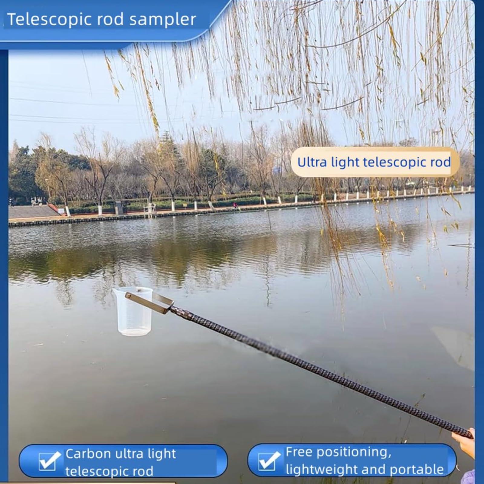 500ml Telescopic Water Sampler with Extendable Pole - Professional Water Sampling Dipper System for Environmental Monitoring & Water Quality Testing - Perfect for Lakes, Rivers, and Laboratory Sample Collection