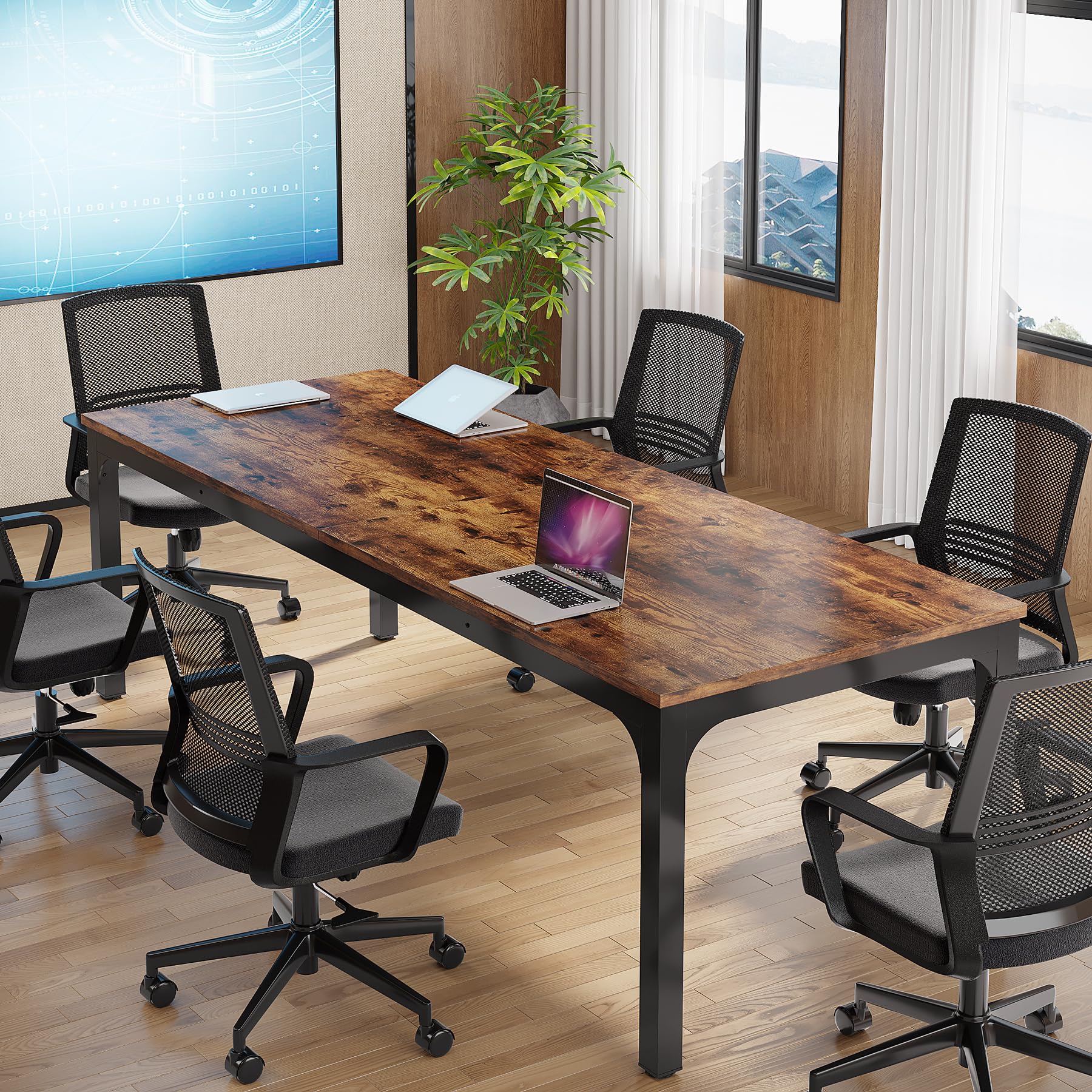 Tribesigns 6.5FT Conference Table - 78.7 Inch Rectangle Meeting Table for Office, Large Business Desk for 6-8 People (Table Only) - Perfect for Conference Rooms, Team Meetings & Office Workspaces