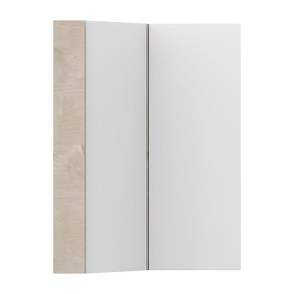 ADP Glacier Lite Offset Corner Mirror Shaving Cabinet - Waterproof Bathroom Storage with LED Lighting for Modern Home & Spa Experience