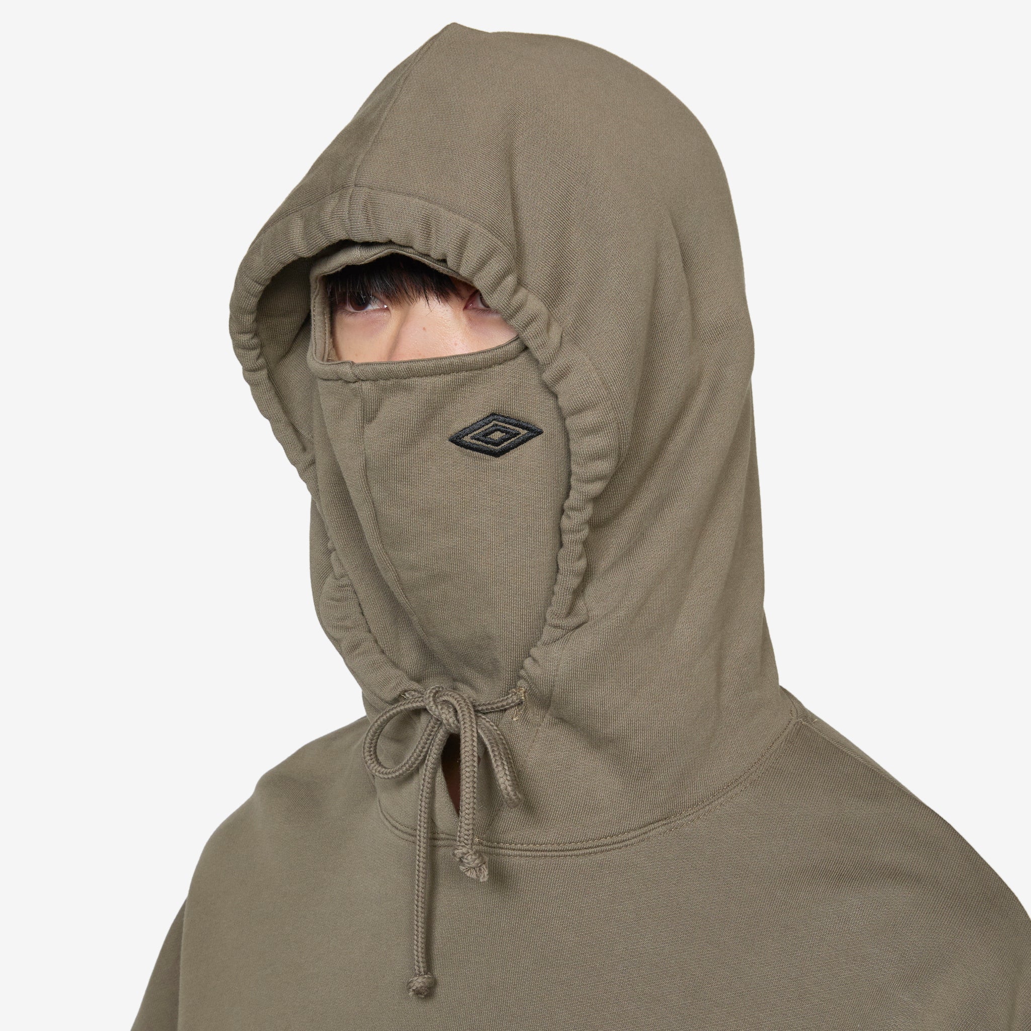 OG Logo Mask Hoodie - Army Green Streetwear Pullover with Face Cover - Perfect for Urban Fashion, Street Style & Outdoor Activities