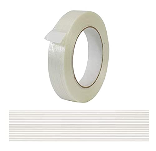 MMBM Filament Tape 3/4 Inch x 60 Yards - 4 Mil Heavy Duty Clear Packing Tape - 48 Rolls Bulk Pack - Perfect for Shipping Boxes, Moving & Packaging Supplies