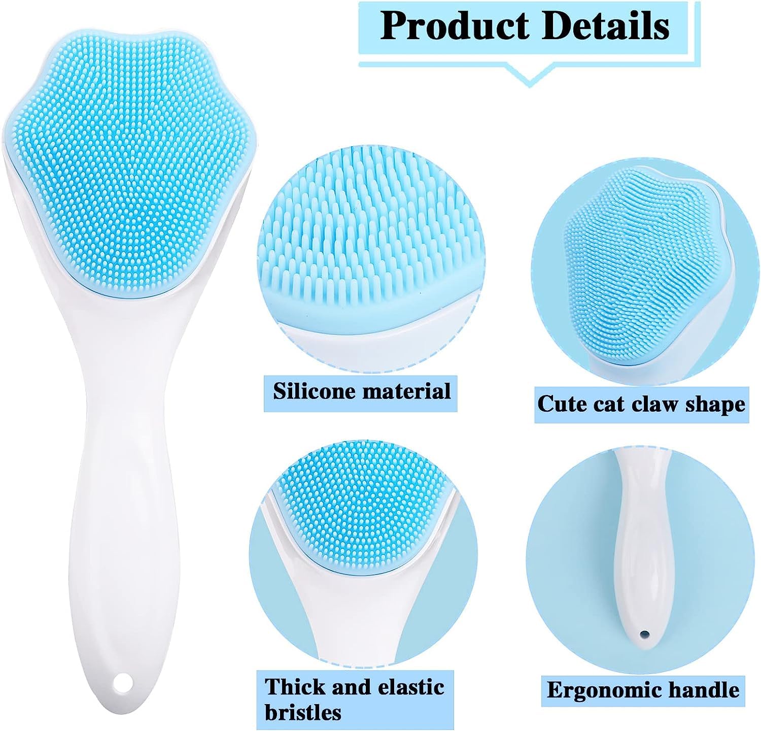XAMILE 1 Pack Silicone Face Scrubber & Exfoliating Brush - Manual Handheld Facial Cleansing Tool for Blackhead Removal - Soft Food Grade Silicone Bristles for Gentle Face Skincare (Blue) - Perfect for Daily Cleansing & Makeup Removal Routine