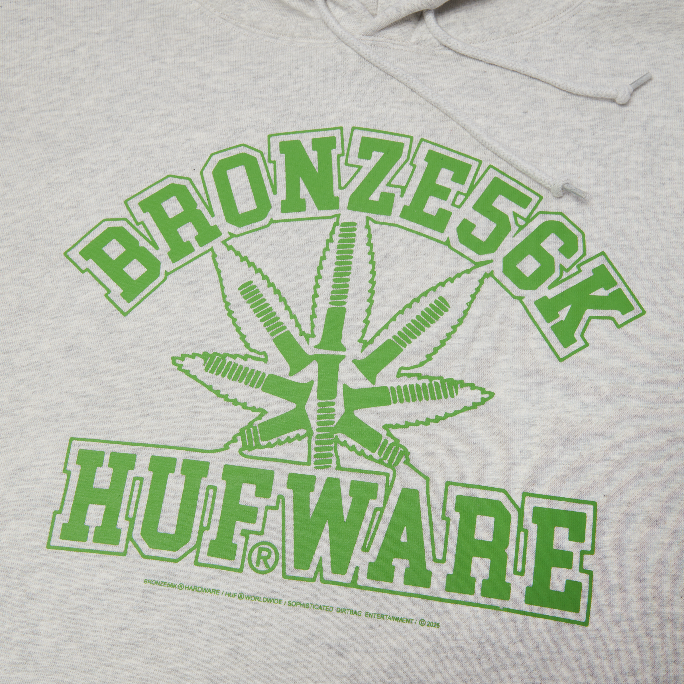HUF X Bronze 56k Plant Ware Hoodie - Ash Grey Pullover for Men & Women | Streetwear Fashion, Skate Style, Casual Comfort | Perfect for Urban Outfits & Outdoor Activities