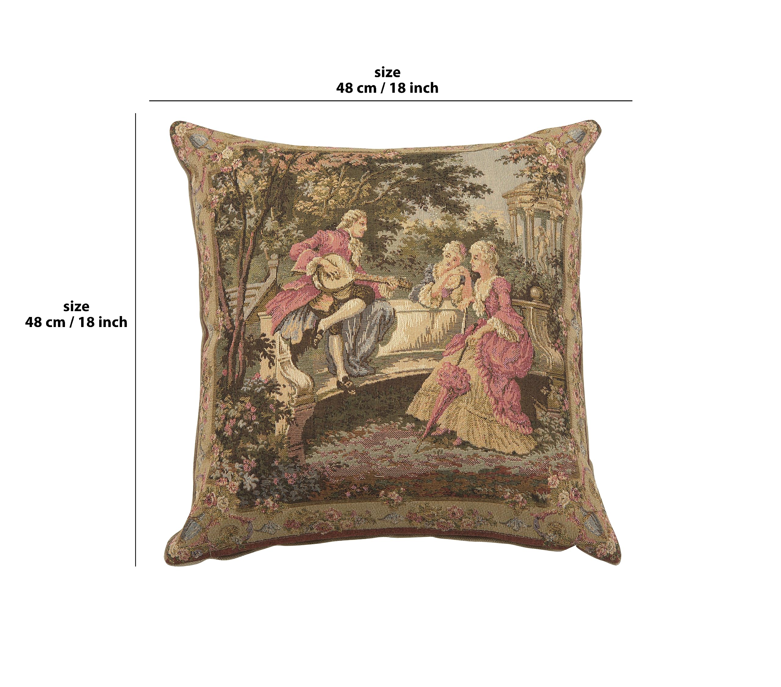 Charlotte Home Furnishings 18x18 Inch Decorative Pillow Covers - Soft Cotton Jacquard Woven Tapestry Throw Pillows for Couch, Living Room, Bedroom & Garden Decor - Perfect for Belgian Sofa, Party & Cozy Home Accents