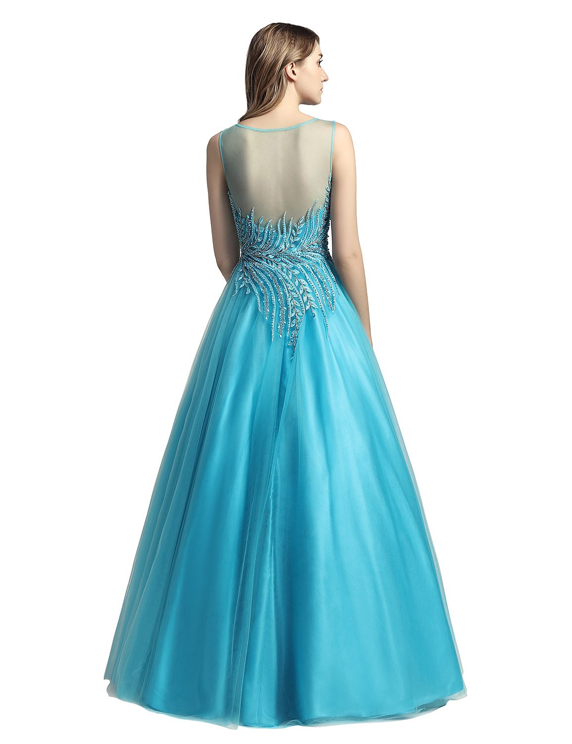 Sarahbridal Women's Prom Evening Dresses 2023 - Long Beaded Pearls Wedding Party Ball Gowns for Formal Events, Homecoming, Bridesmaid & Special Occasions