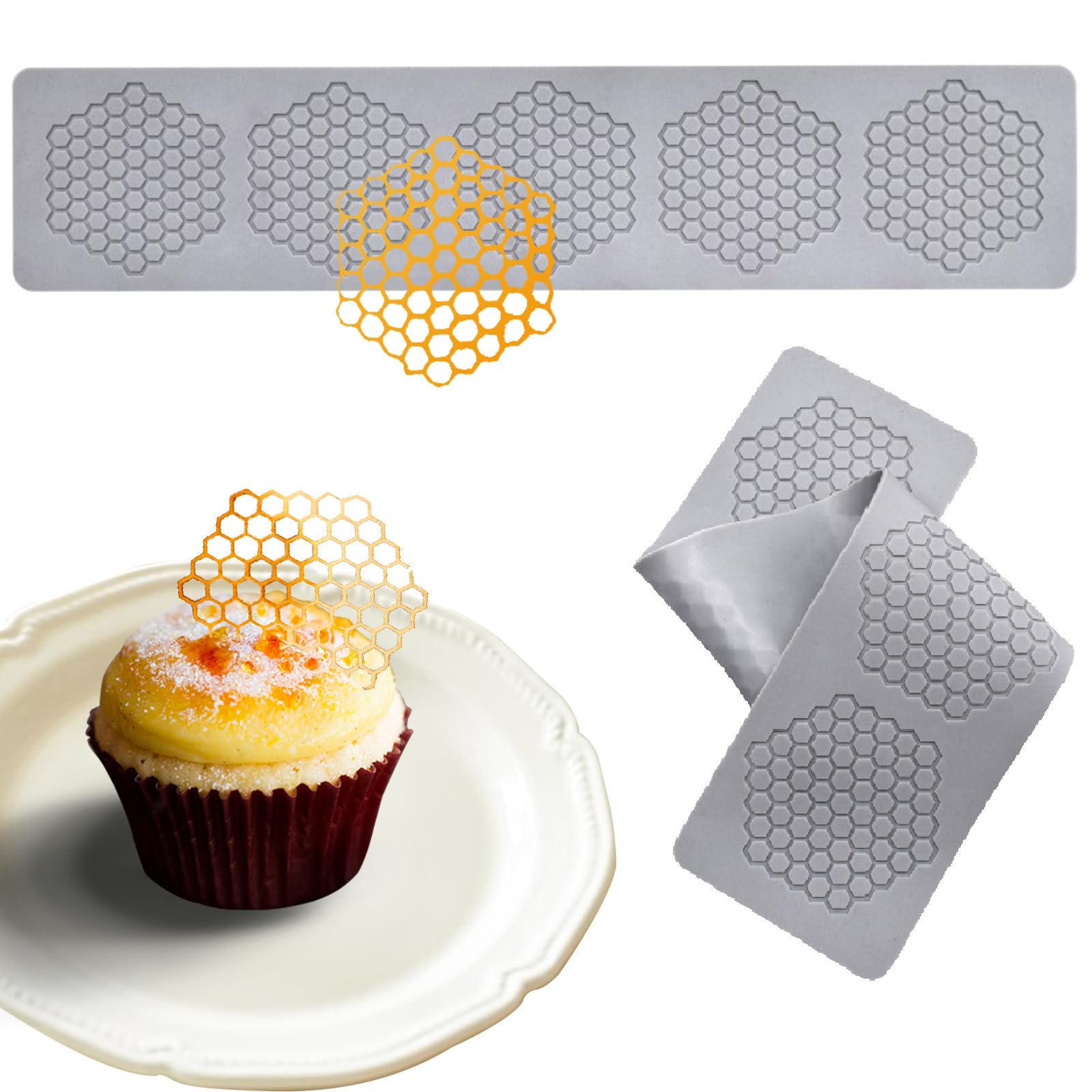 Premium 3D Beehive Silicone Molds (2-Pack) - Honeycomb Fondant & Candy Molds for Baking, Polymer Clay, Sugar Crafts - Perfect for Cupcake, Cake Decorating & DIY Dessert Making - Ideal for Parties, Weddings & Home Baking Projects