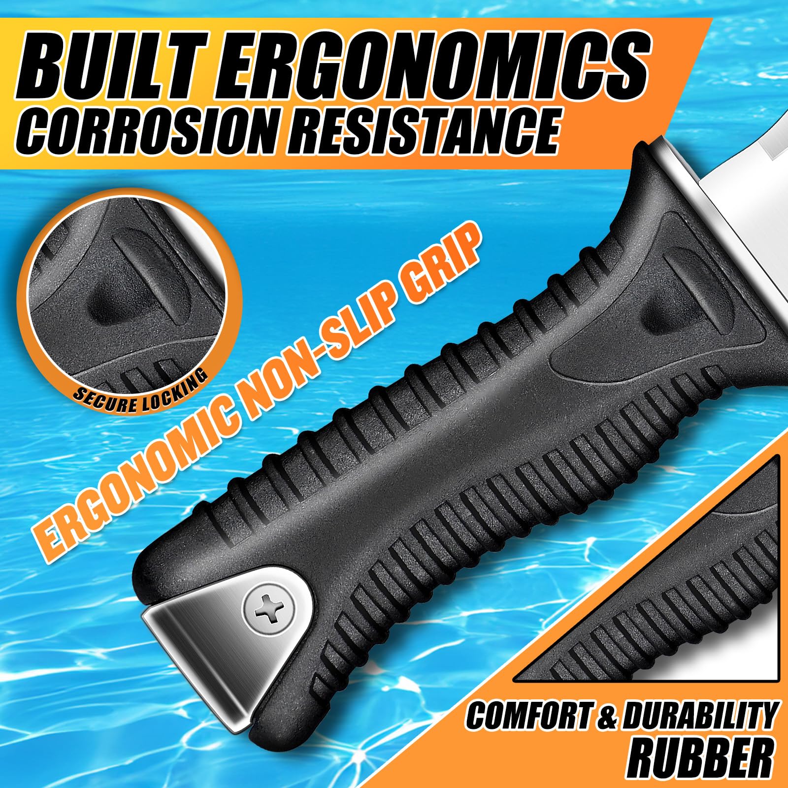 DRAGON RIOT Ultra Sharp Dive Knife with Sheath & Leg Straps - Double Edged Scuba Knife for Saltwater Diving, Snorkeling, Spearfishing | Perfect for Underwater Adventures, Marine Activities & Emergency Situations