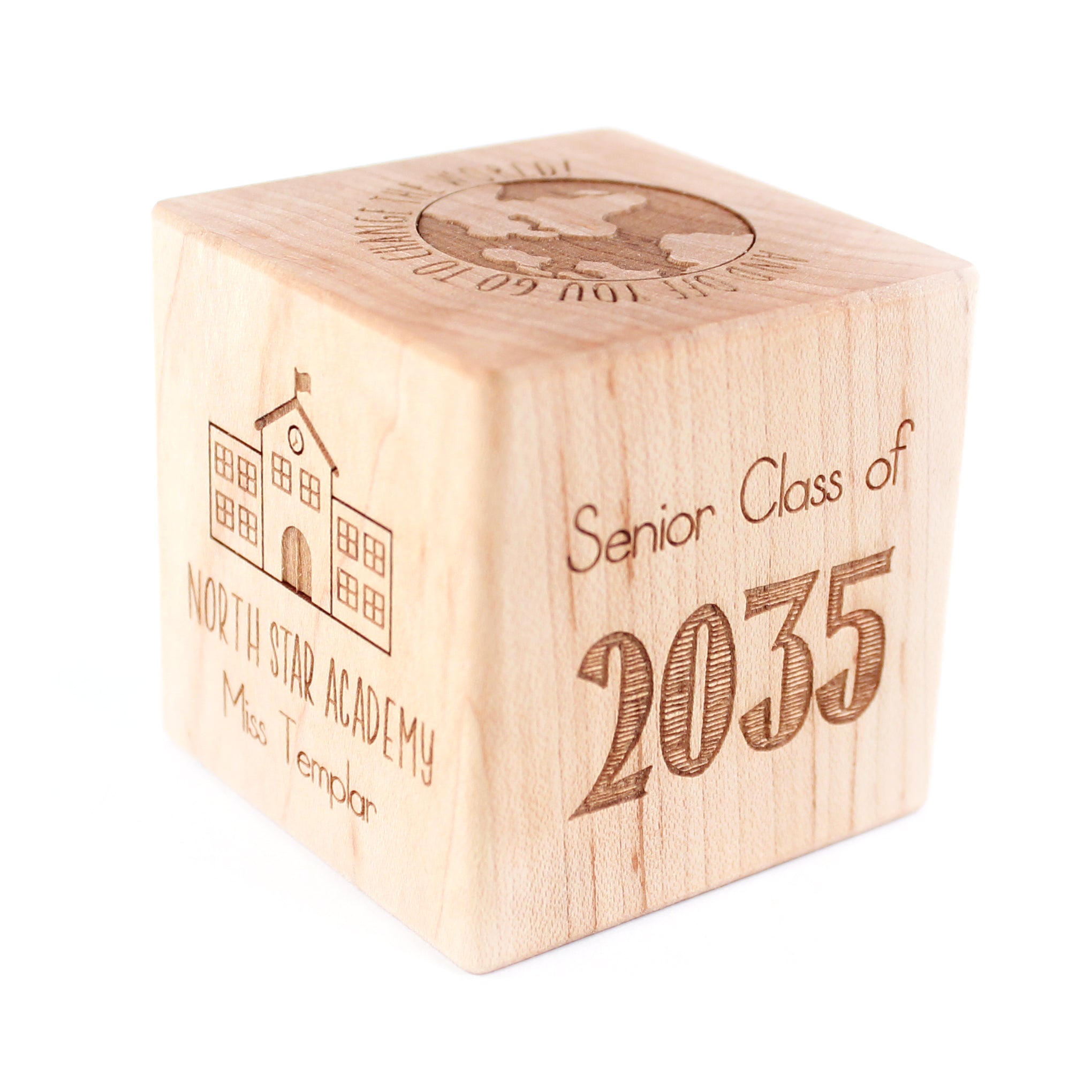 Personalized Kindergarten Graduation Keepsake Block - Custom Name & Date Engraved Wooden Gift for Kids - Perfect for School Memories, Graduation Ceremonies & Nursery Decor
