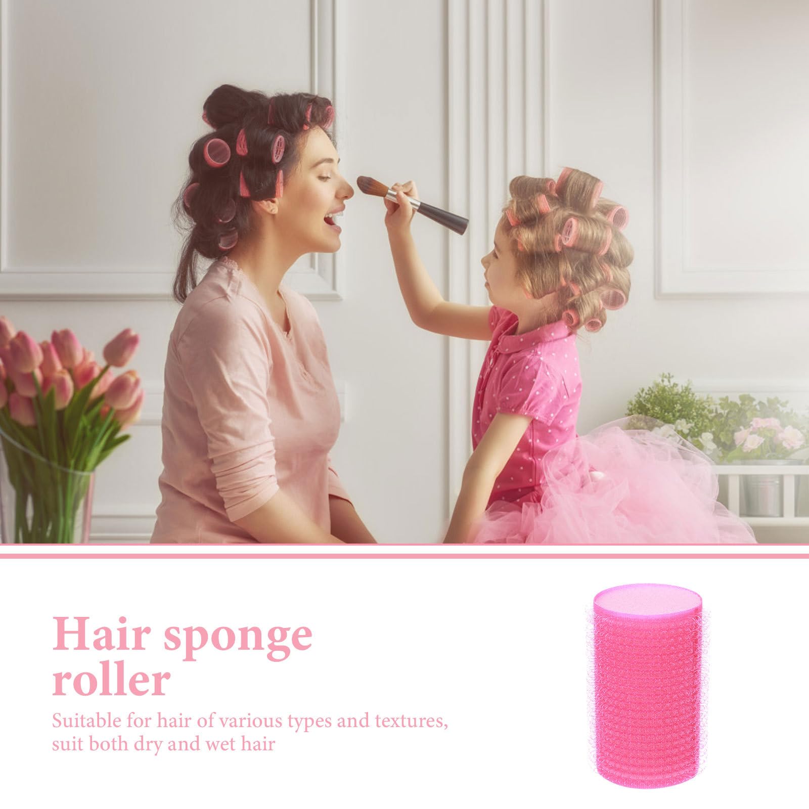 12pcs Self-Grip Hair Rollers for Bangs & Curls - Soft Sponge Curlers for Women & Girls - Perfect for Styling, Volume & Heat-Free Curls at Home or Salon