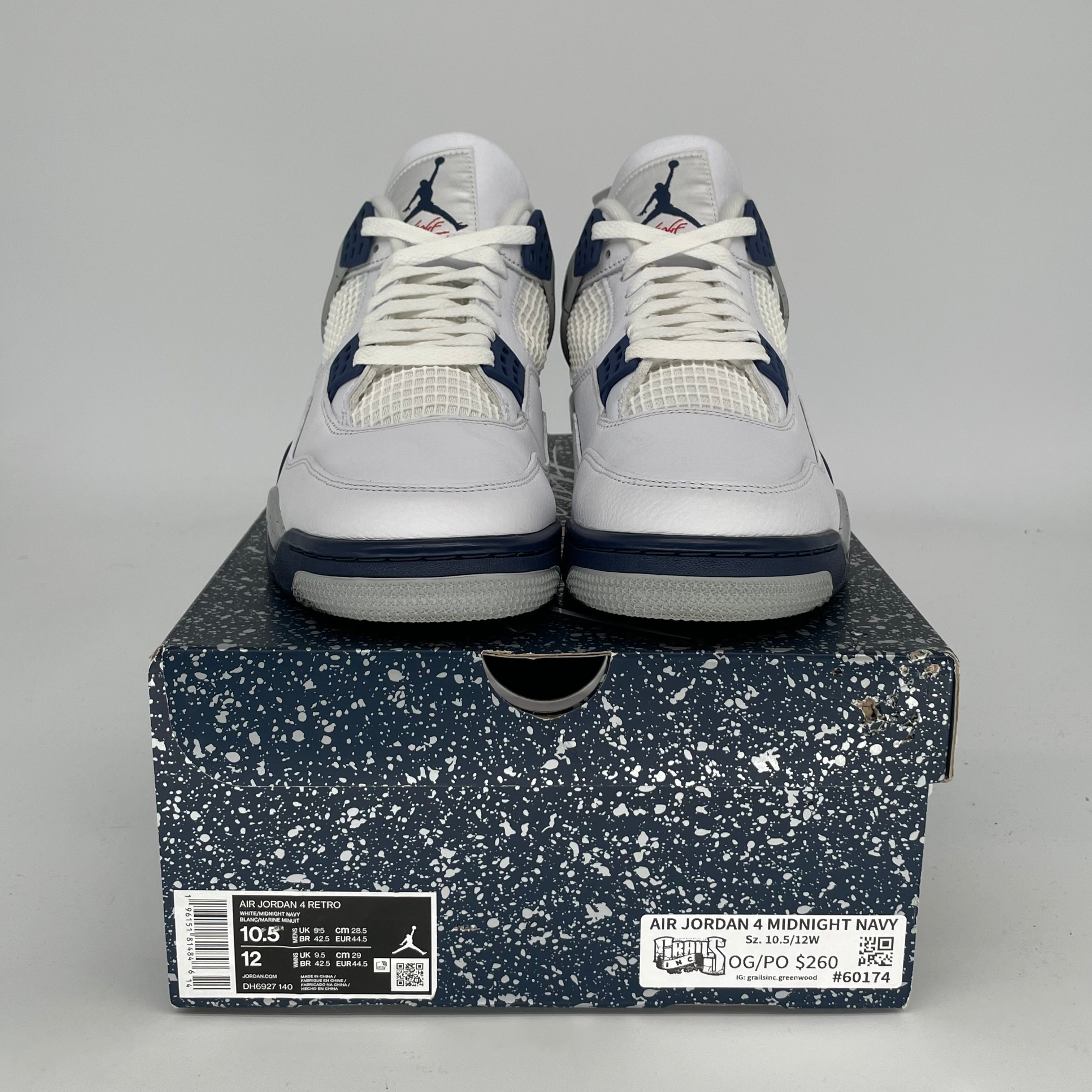 AIR JORDAN 4 Retro Midnight Navy Men's Basketball Shoes Size 10.5/12W - DH6927-140 | Authentic Sneakers for Running, Gym & Streetwear Fashion