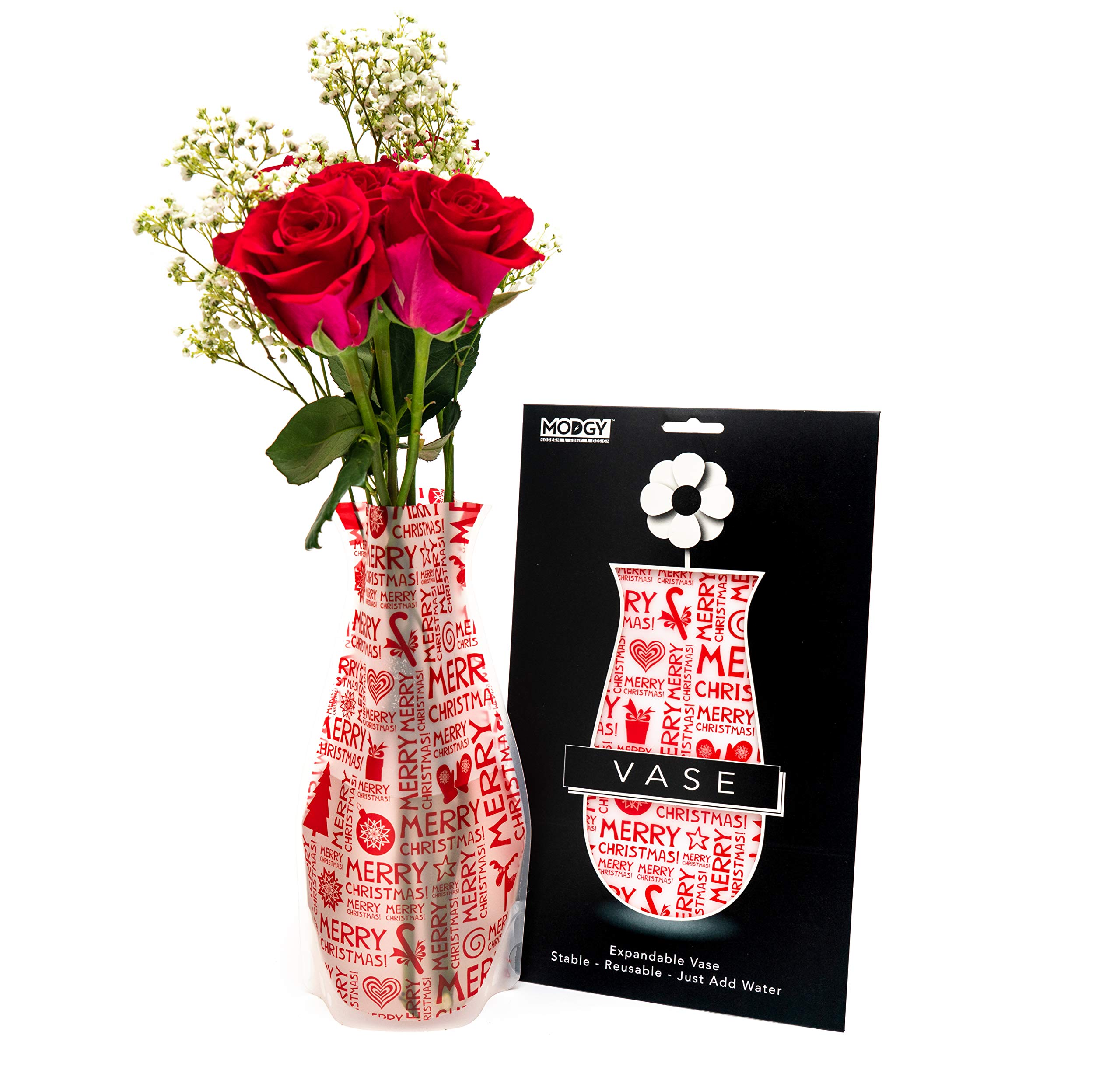 MODGY Expandable Flower Vase - Modern Plastic Decorative Vase for Fresh Flowers, Centerpieces, Home & Office Decor - Perfect for Dining Table, Living Room, Bathroom, Wedding & Special Occasions - MerryMerry